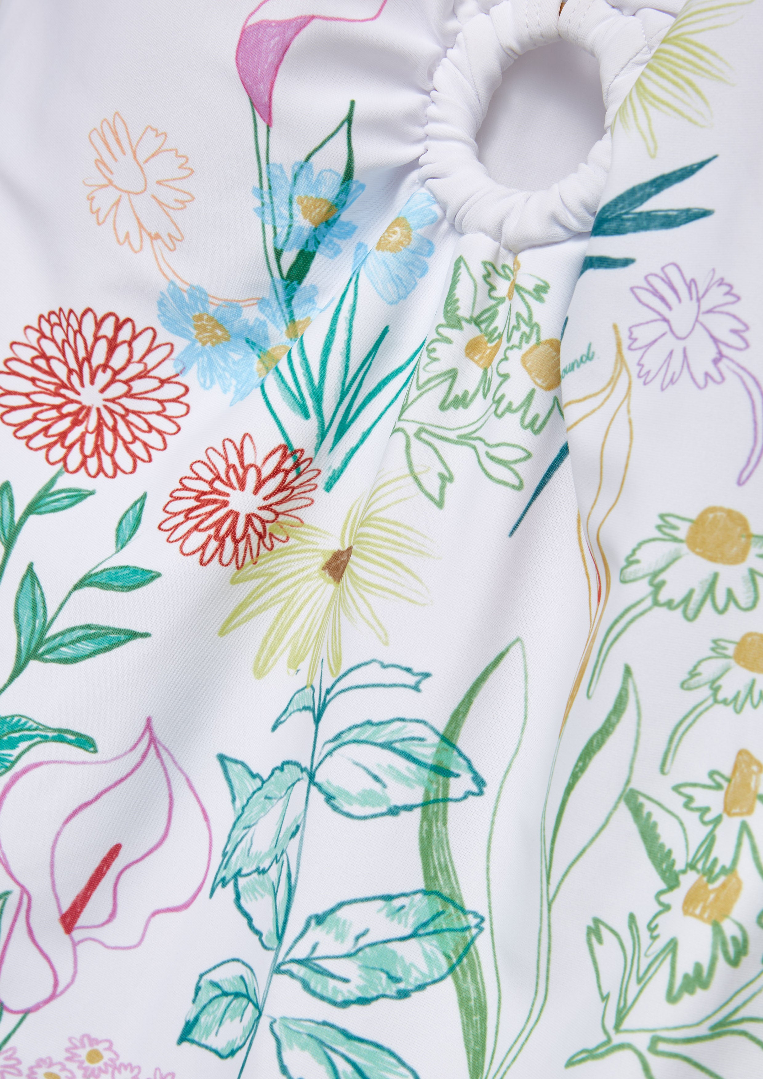Floral One-Piece Swimsuit Flower Field