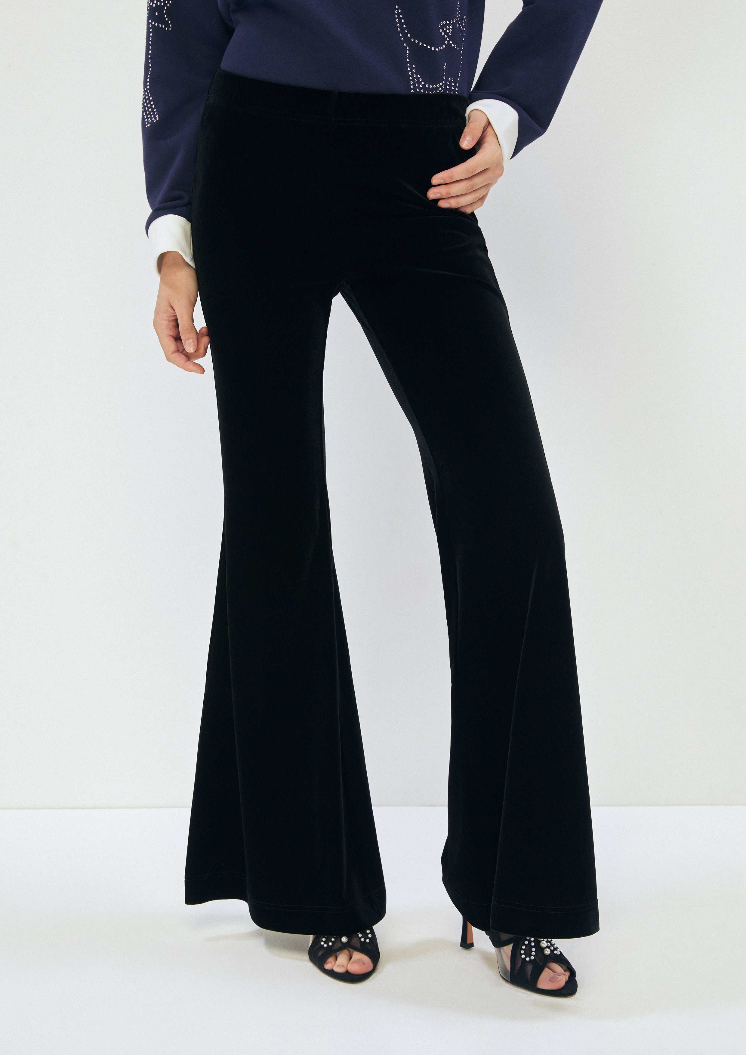 Velvet Flare Pants White Horizon