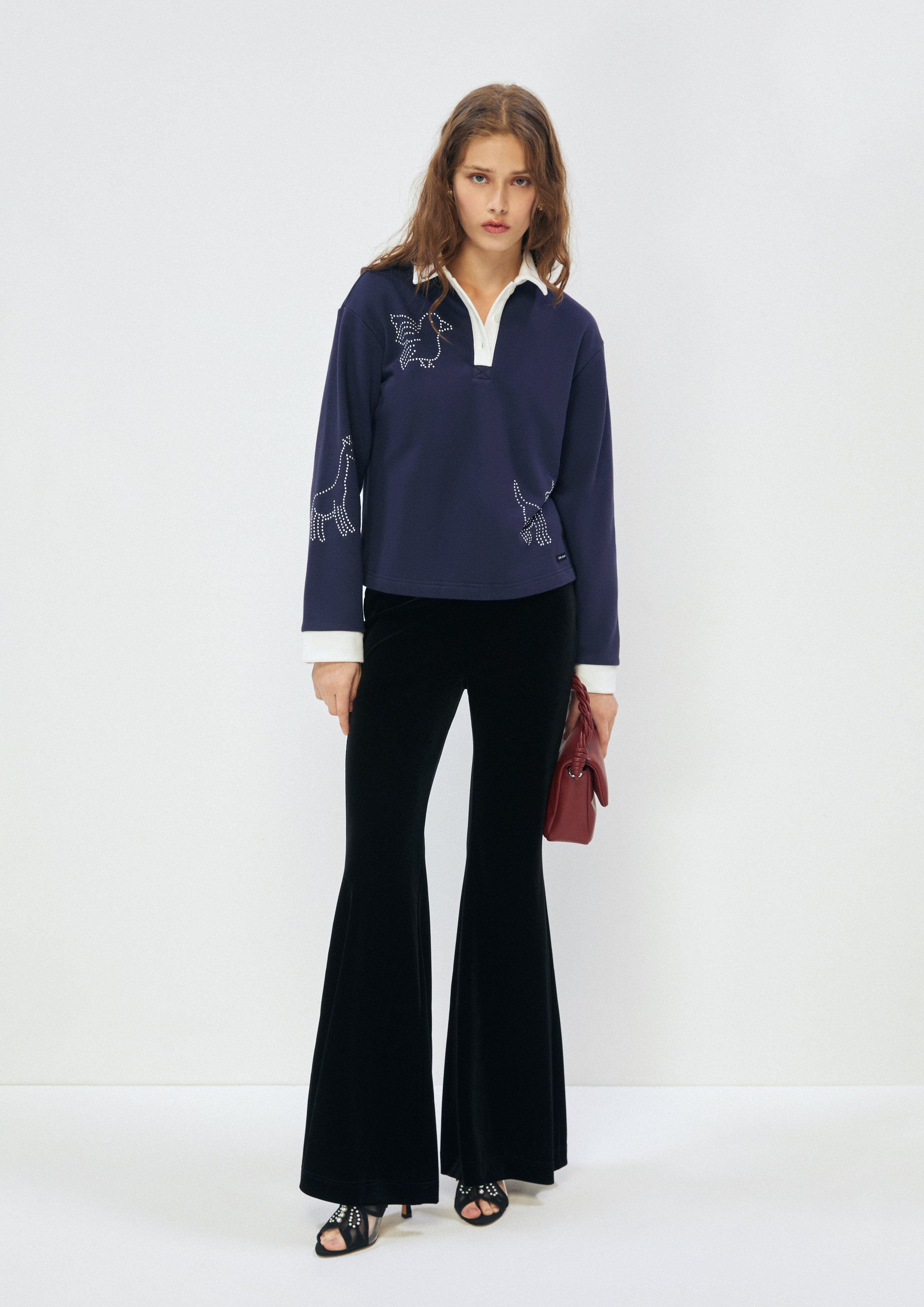 Velvet Flare Pants White Horizon