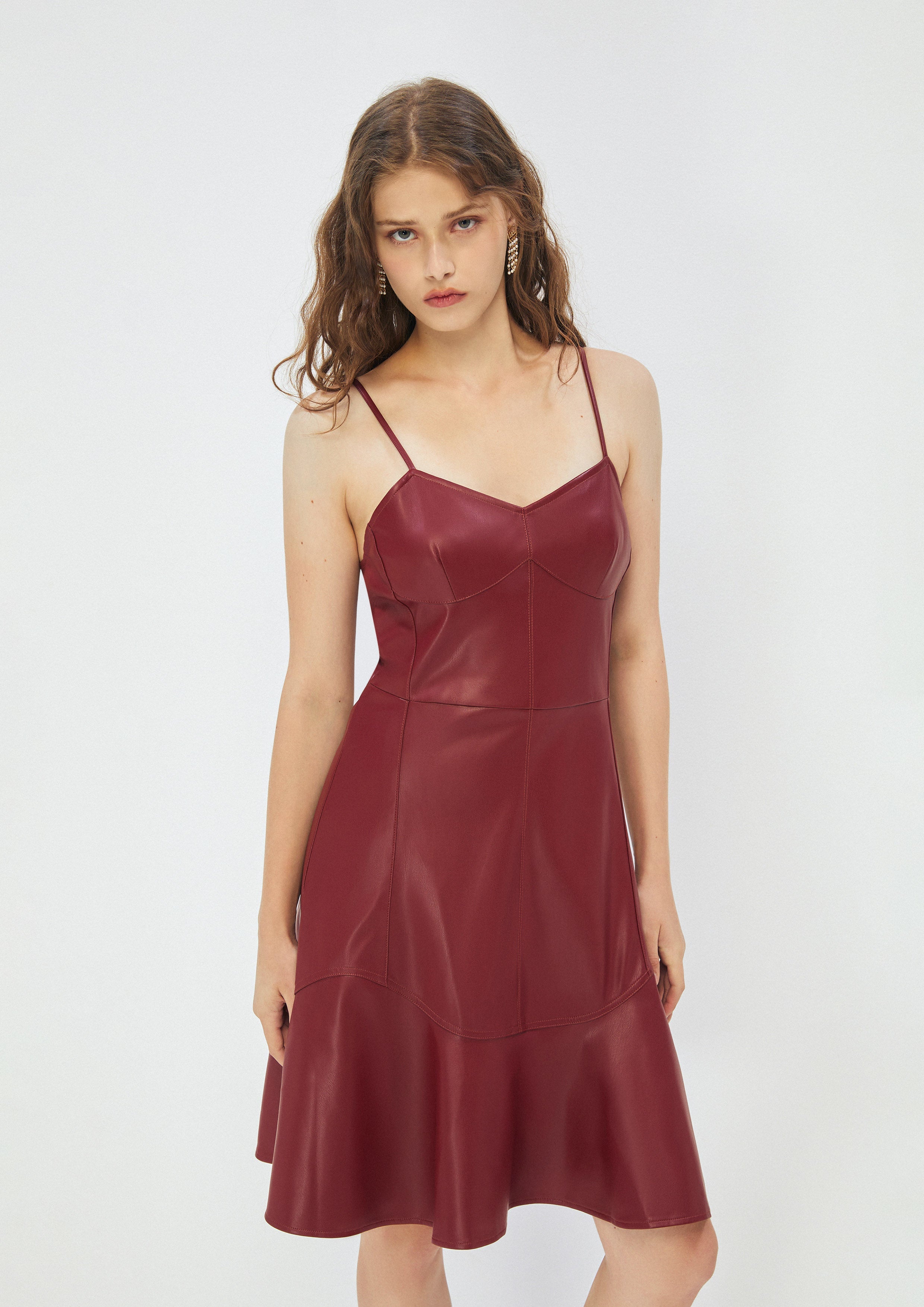 Leather Mini Dress Whisper of The Song Birds