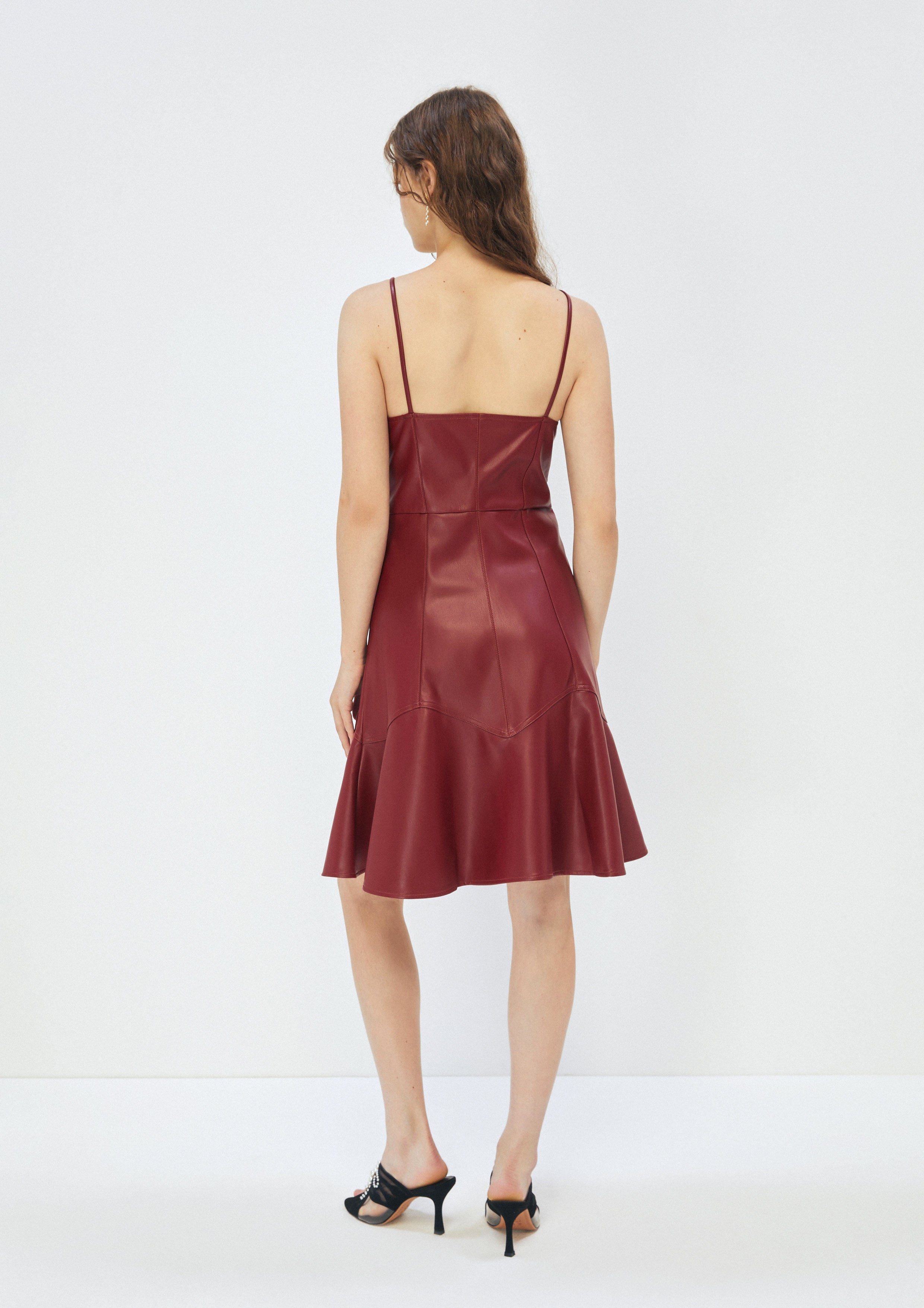 Leather Mini Dress Whisper of The Song Birds