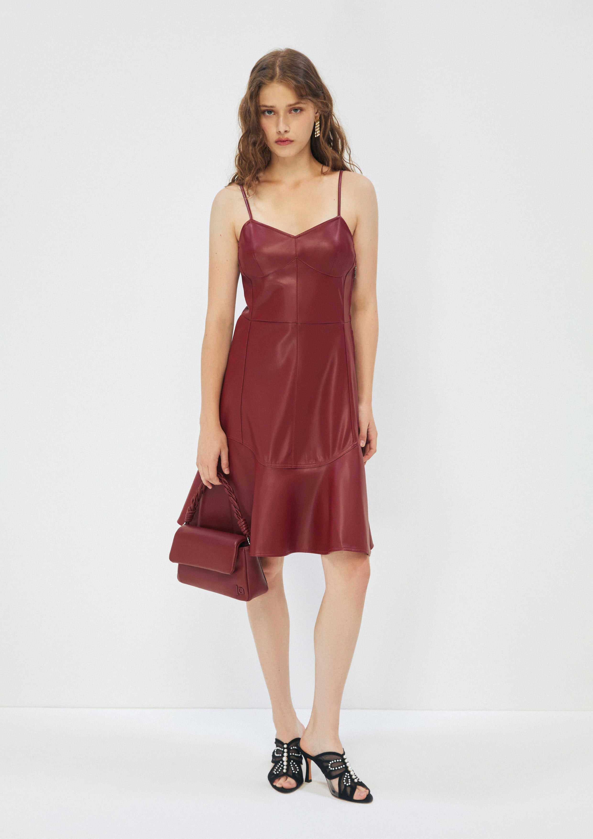 Leather Mini Dress Whisper of The Song Birds