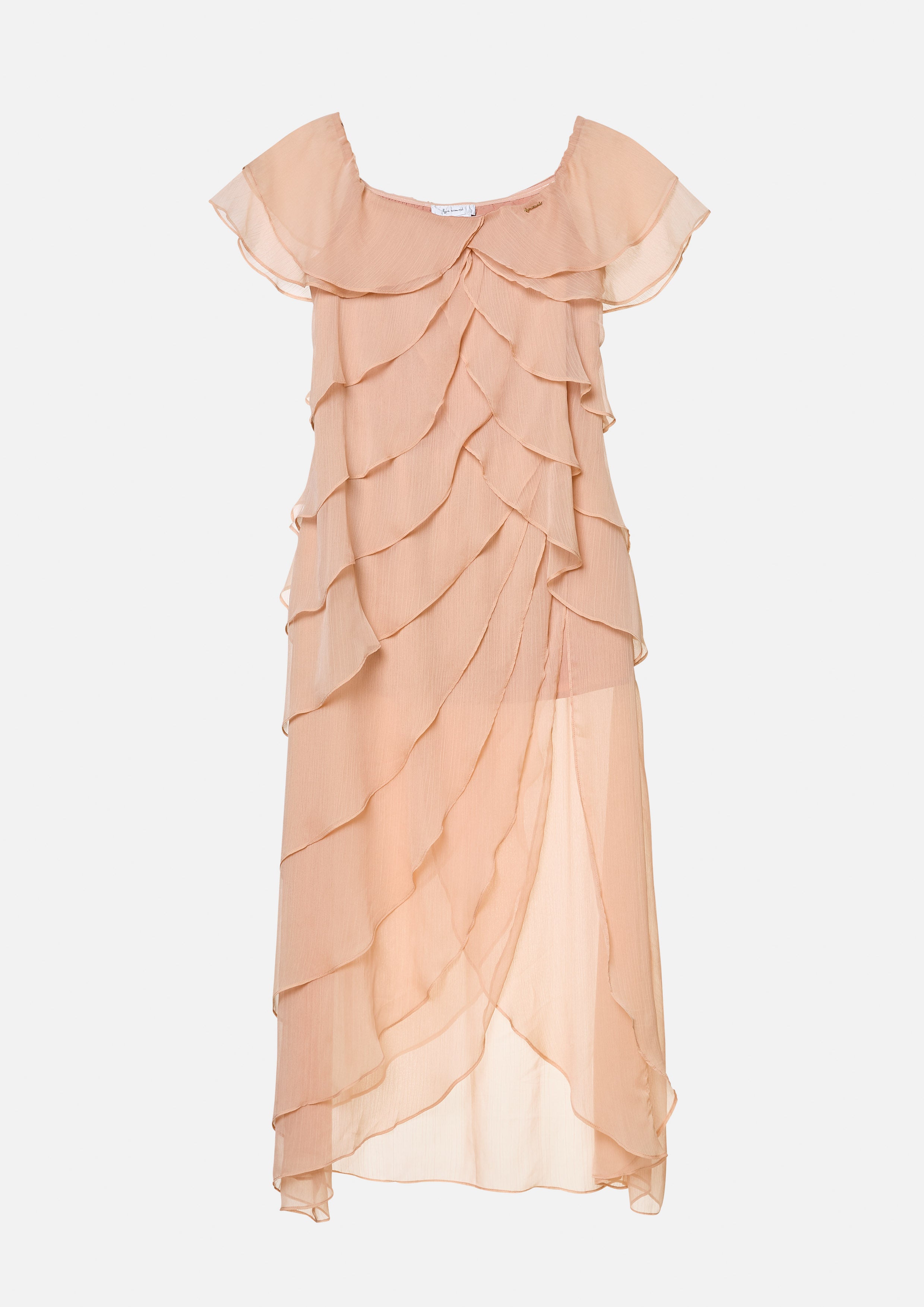 Off-Shoulder Layered Ruffle Dress Whisper of The Song Birds
