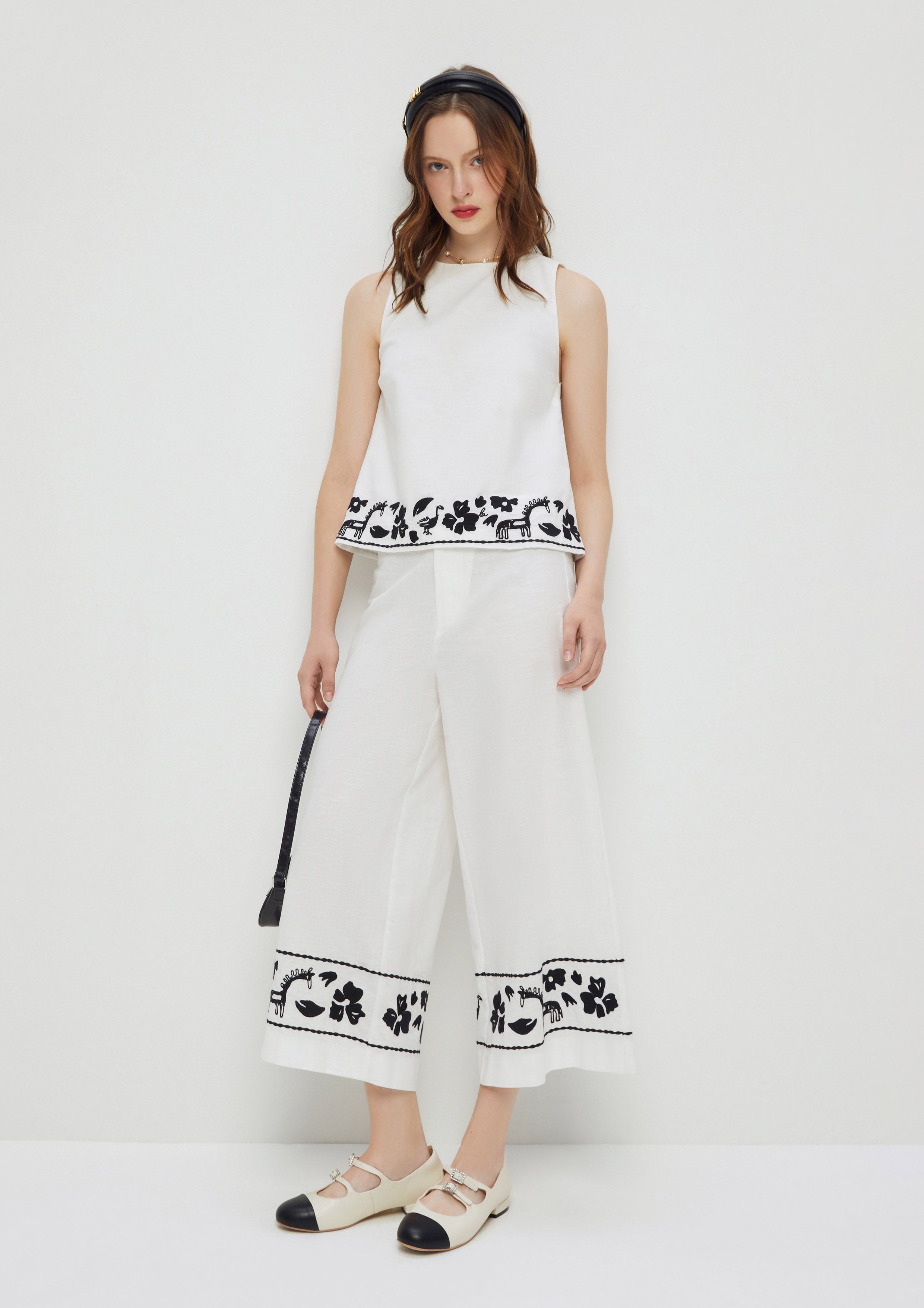 Animal Embroidery Sleeveless Top Wild Encounters