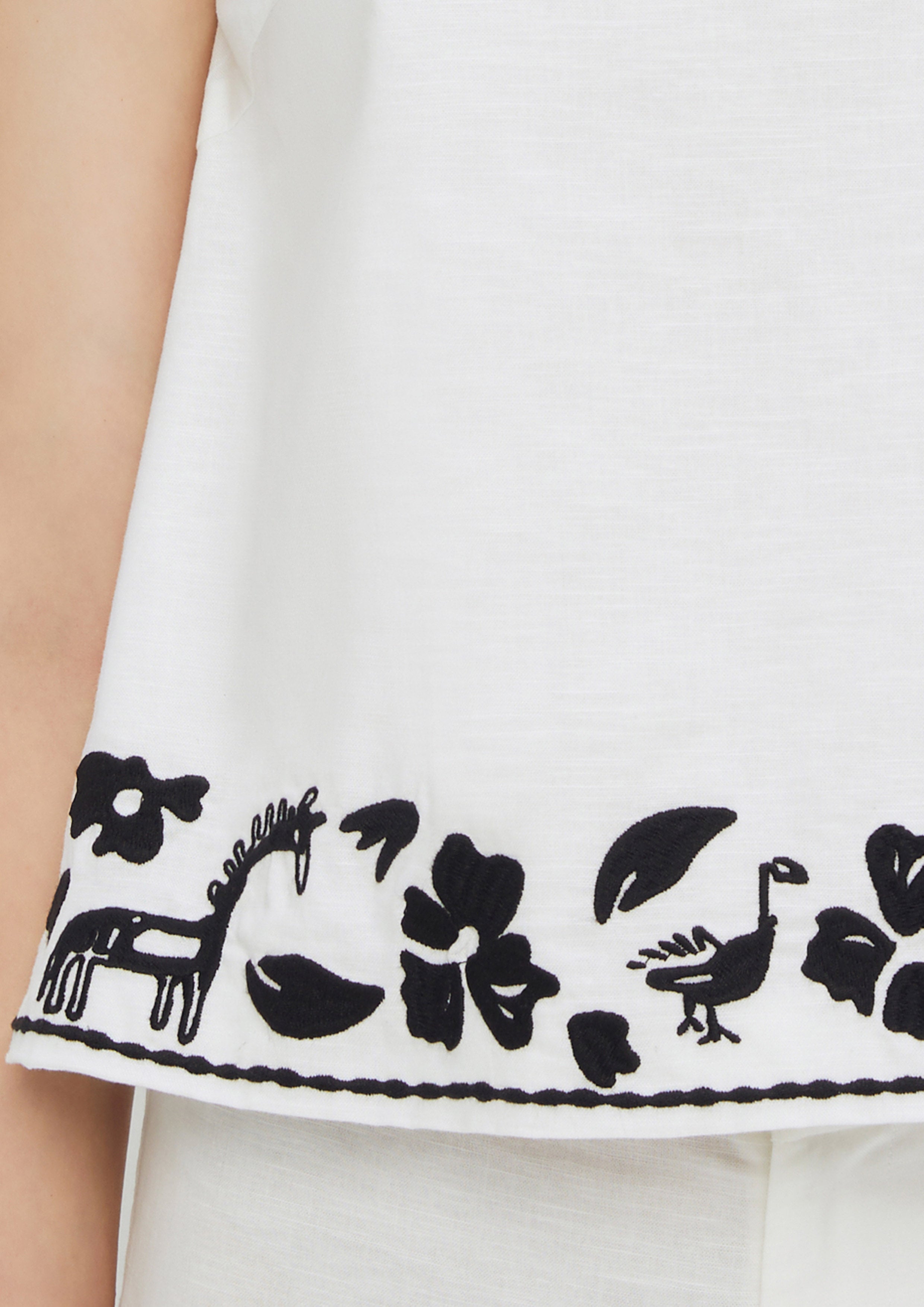Animal Embroidery Sleeveless Top Wild Encounters