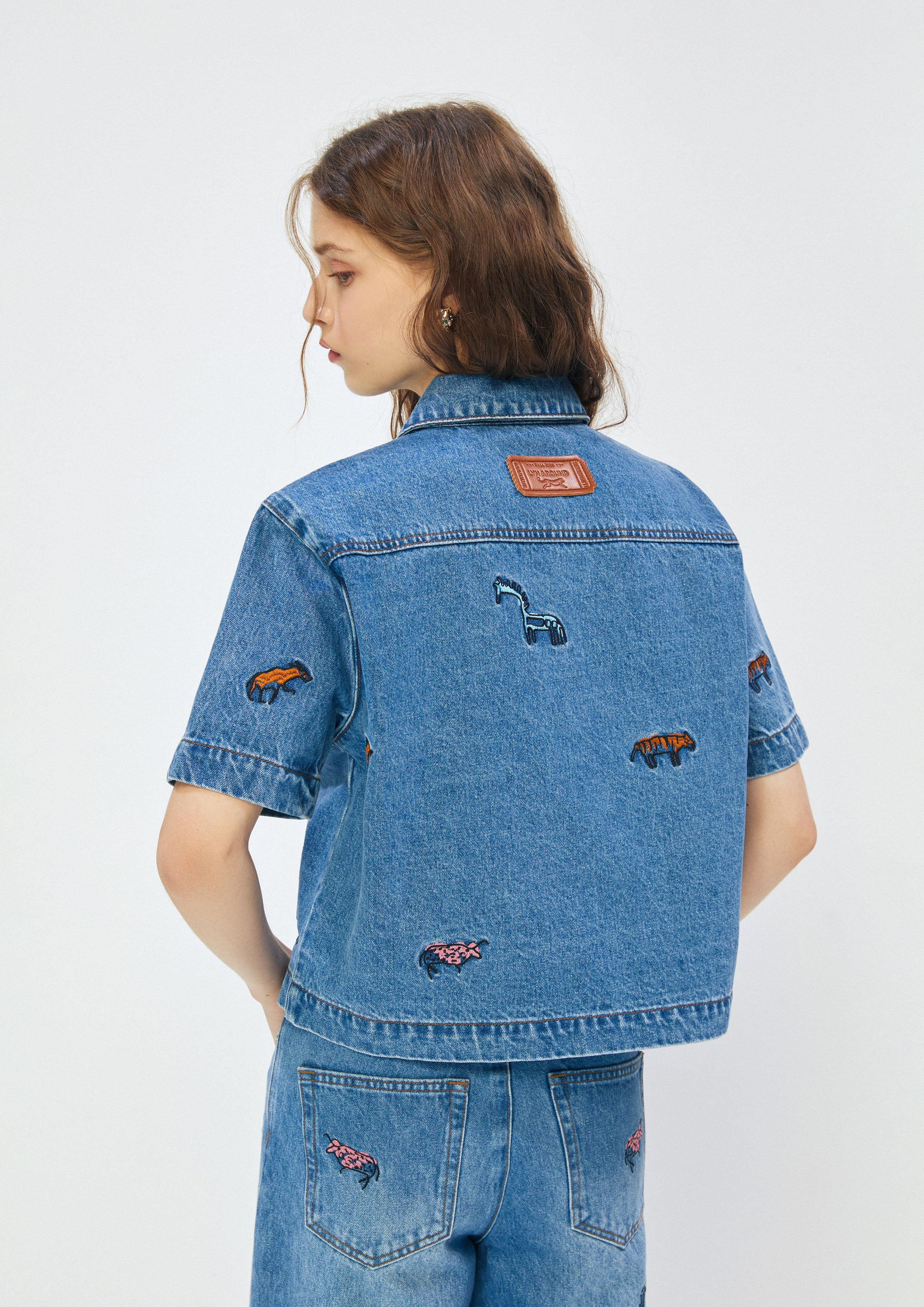 Animal Embroidery Denim Top Africa's Finest