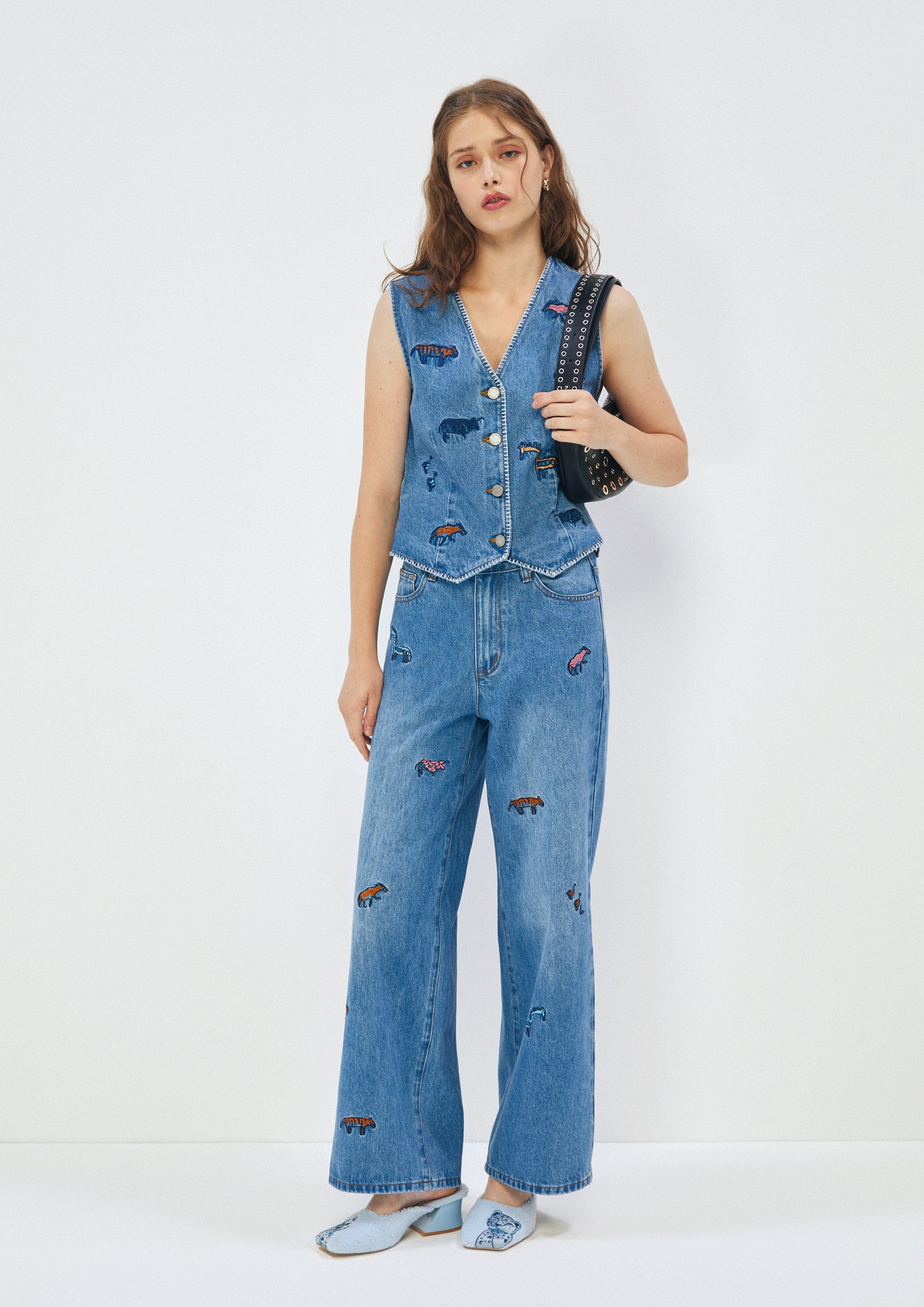 Animal Embroidery Denim Vest Africa's Finest