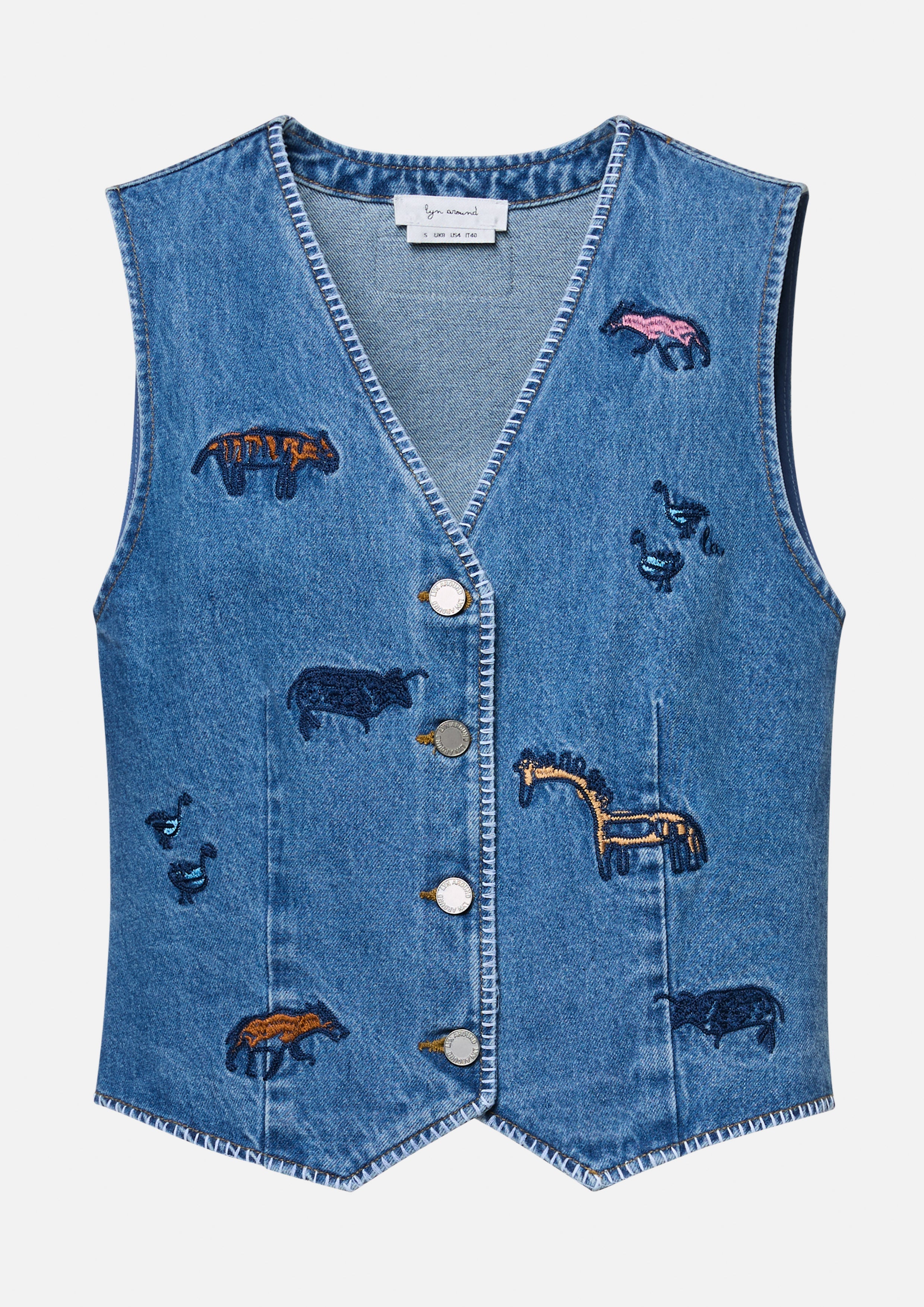 Animal Embroidery Denim Vest Africa's Finest