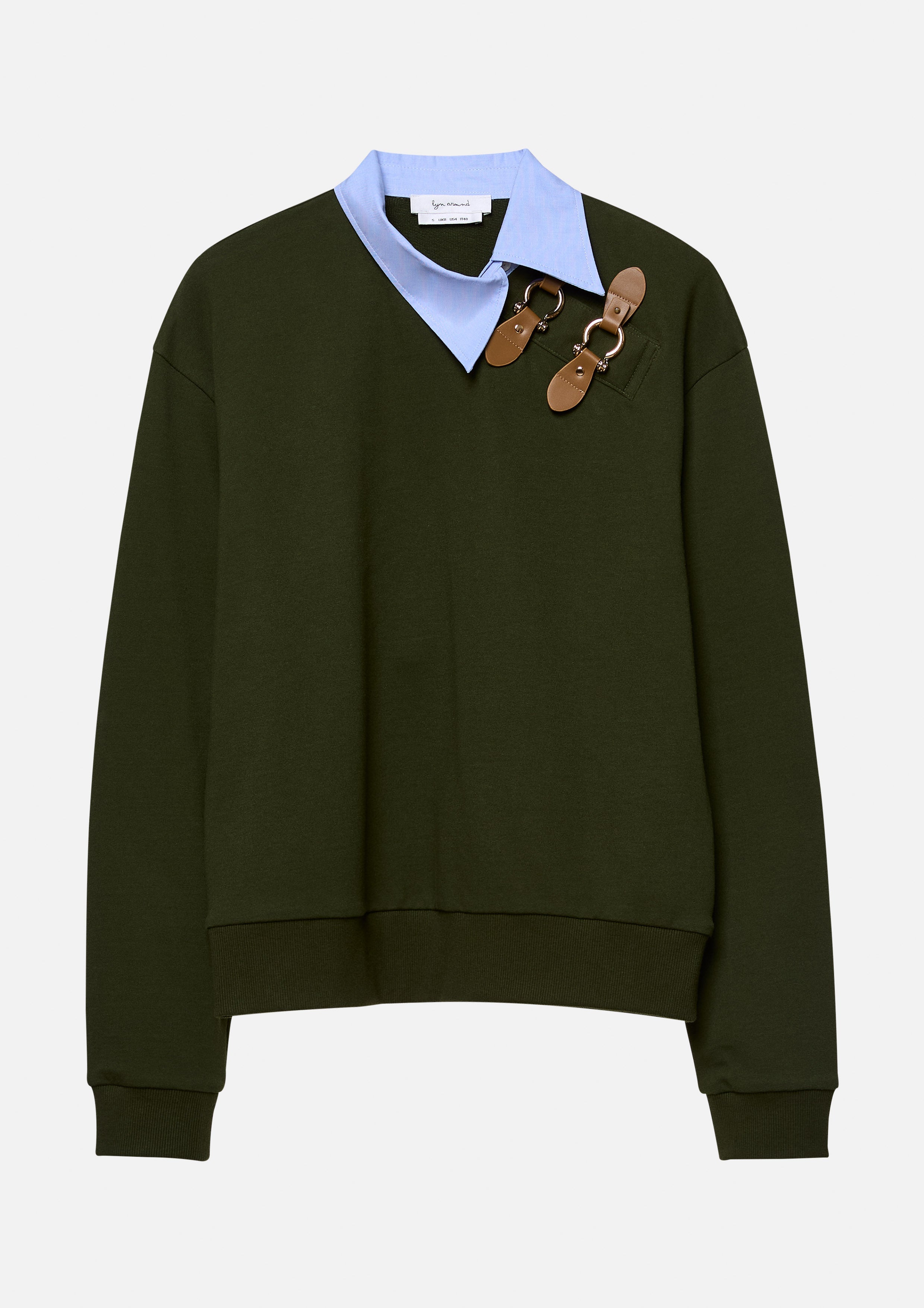 Asymmetric Collar Long Sleeve Pullover Safari Vibes