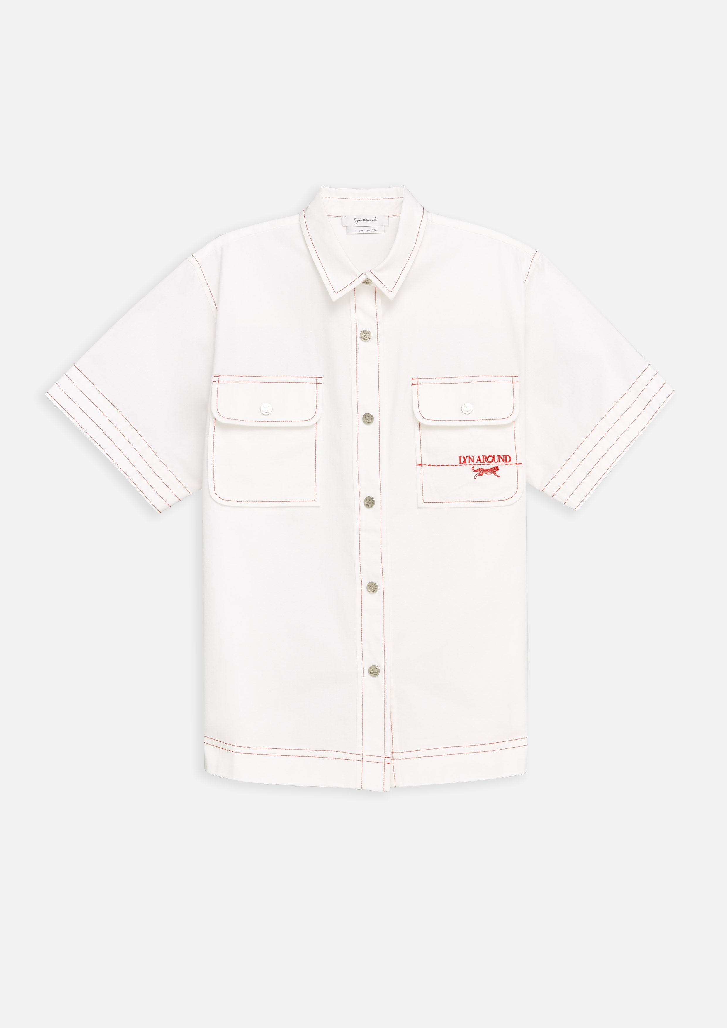 เสื้อเชิ้ตแขนสั้นฝีตะเข็บคอนทราสต์ คอลเลกชัน Savor The Crisp