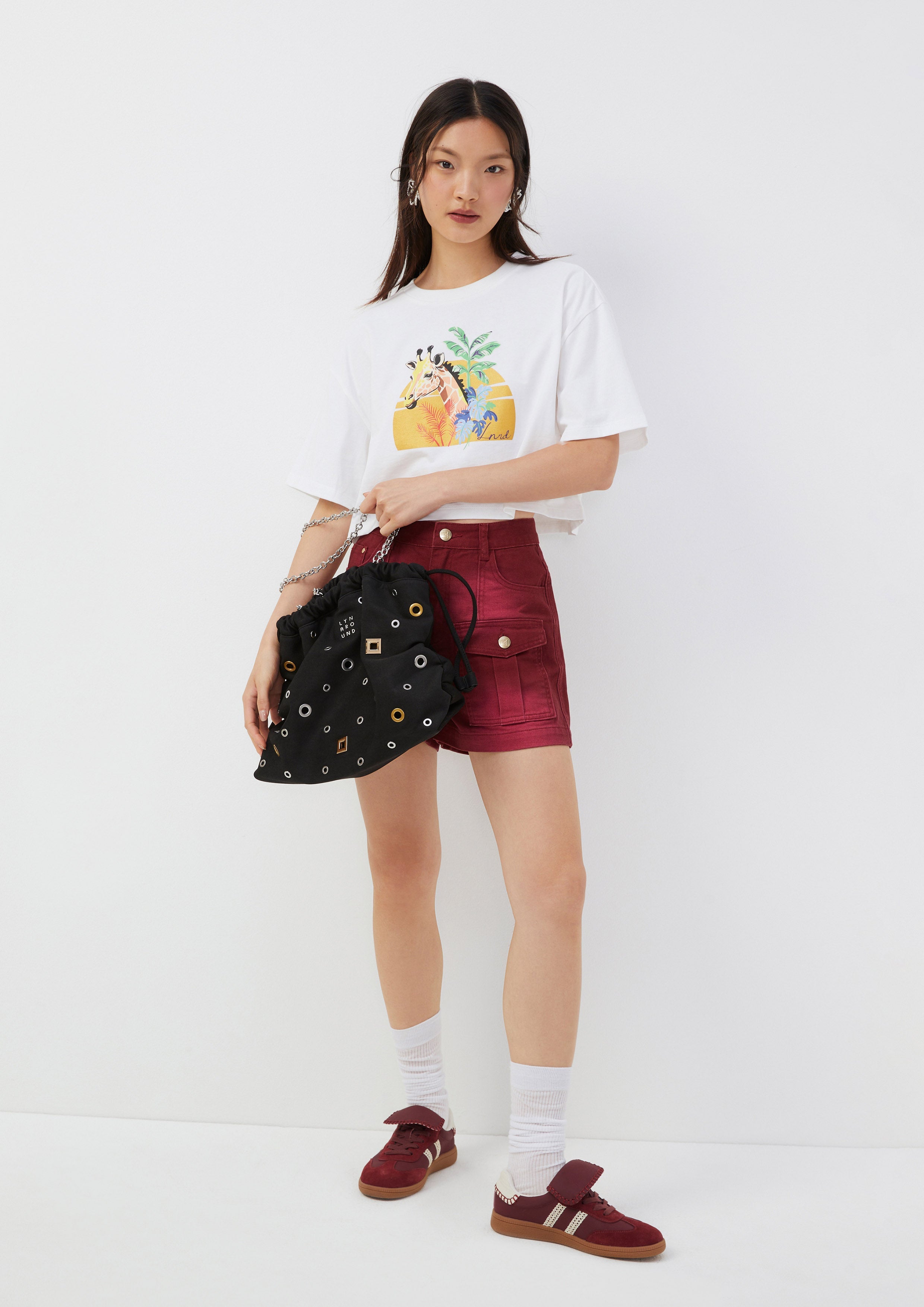 เสื้อครอป ลายยีราฟ