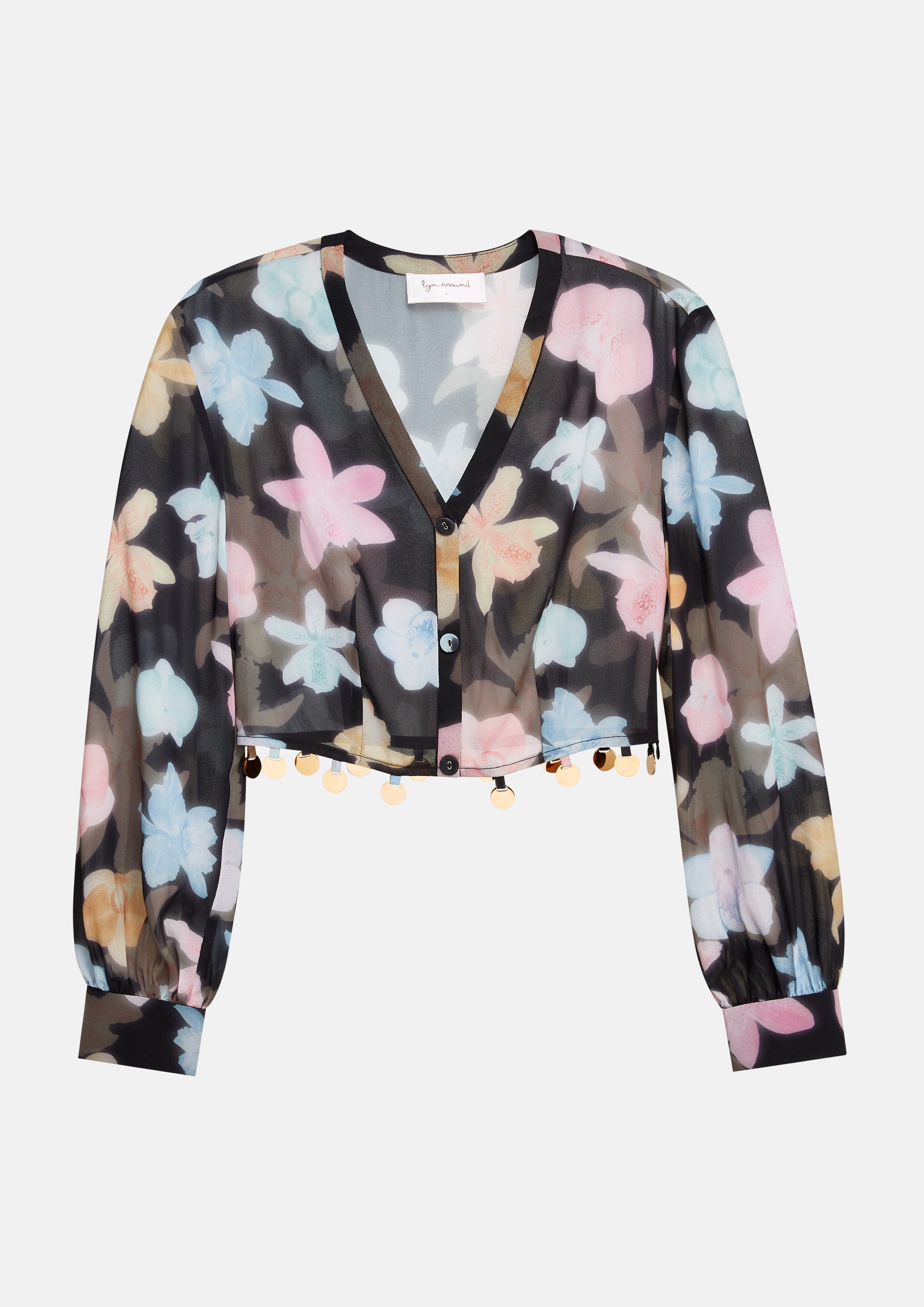 เสื้อครอปแขนยาวพิมพ์ลายดอกไม้ คอลเลกชัน Eclipse Garden