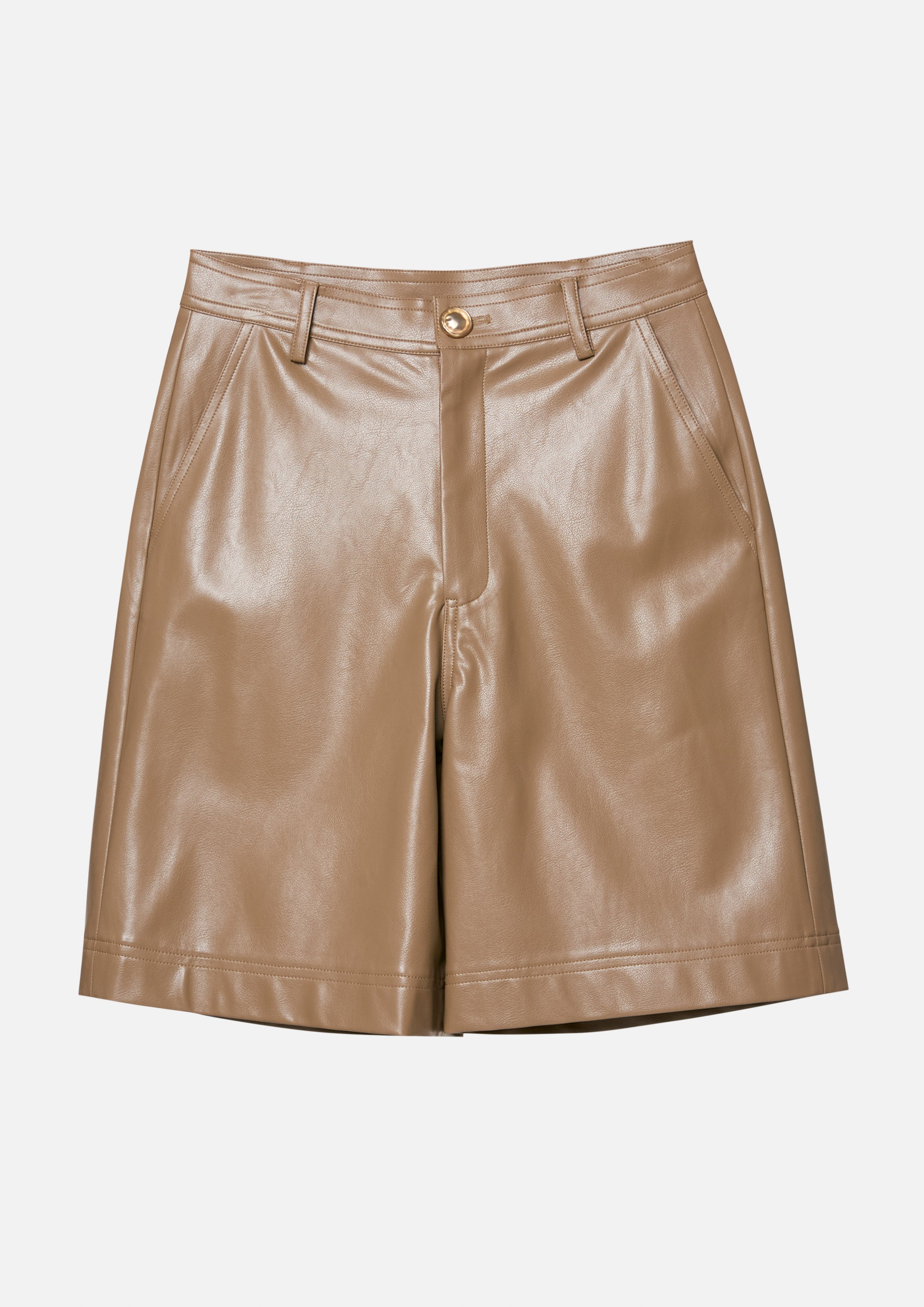Faux Leather Bermuda Shorts Posh Escapade
