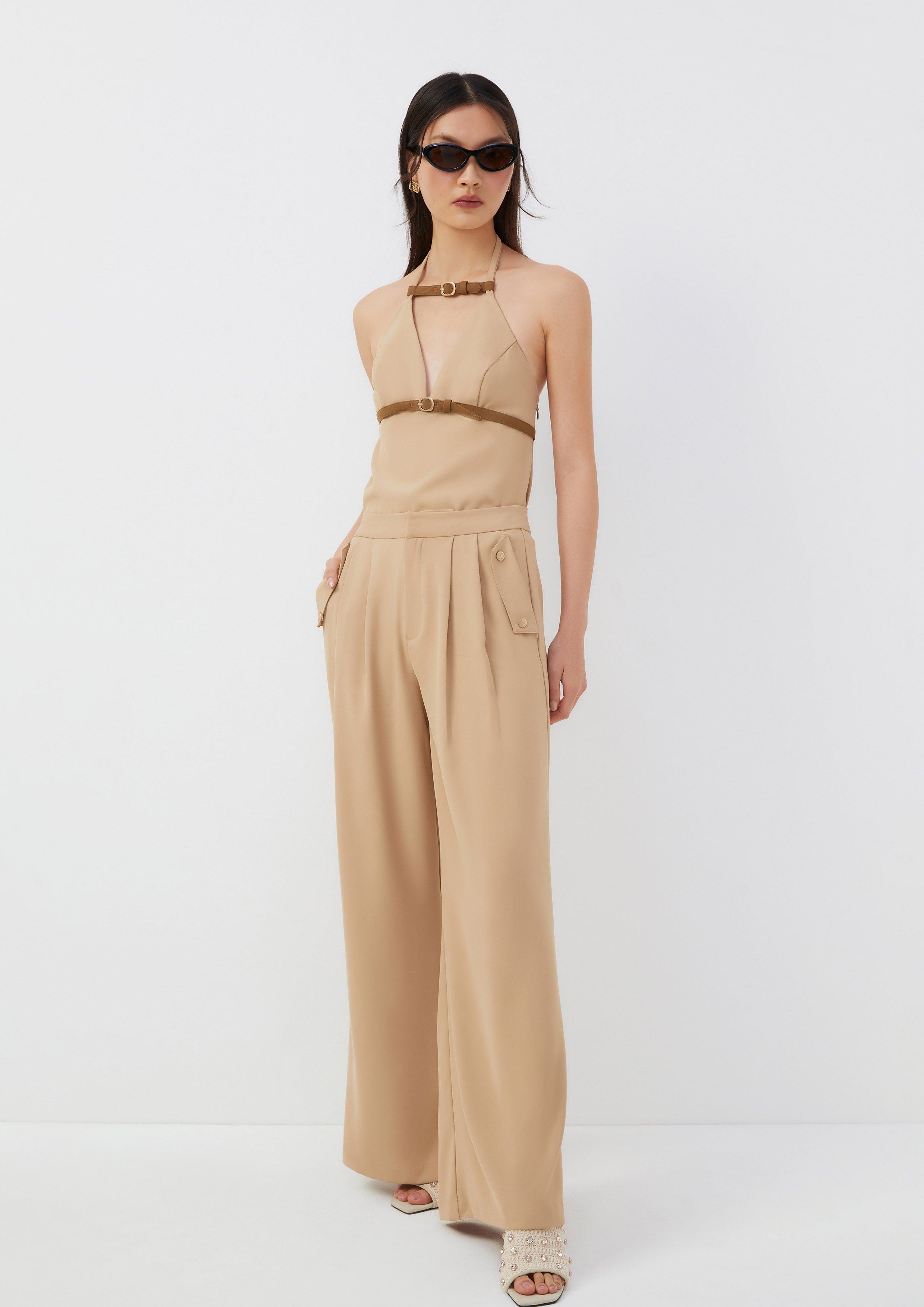 Pleated Wide-Leg Trousers Posh Escapade