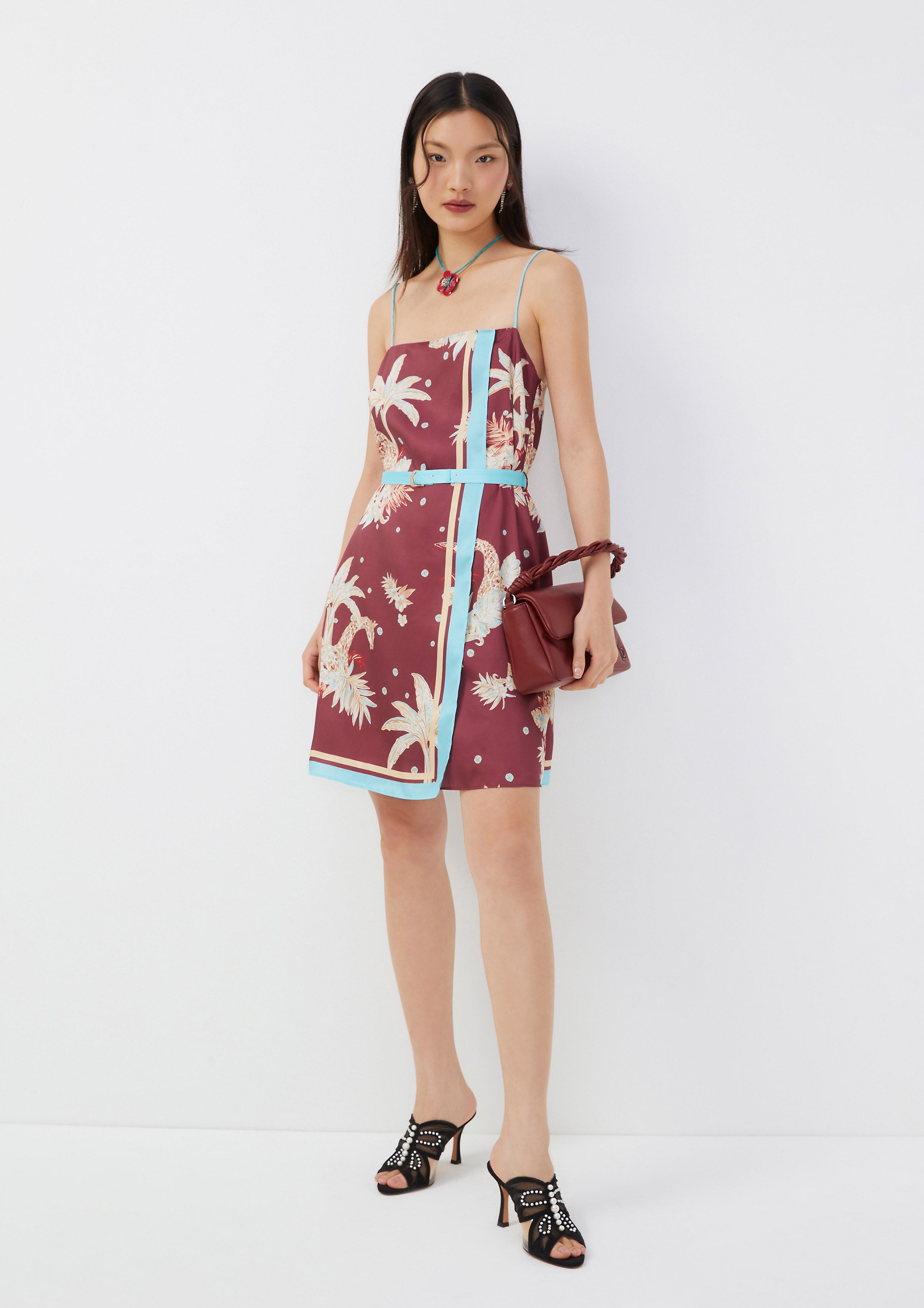 Tropical Spaghetti Strap Dress Posh Escapade