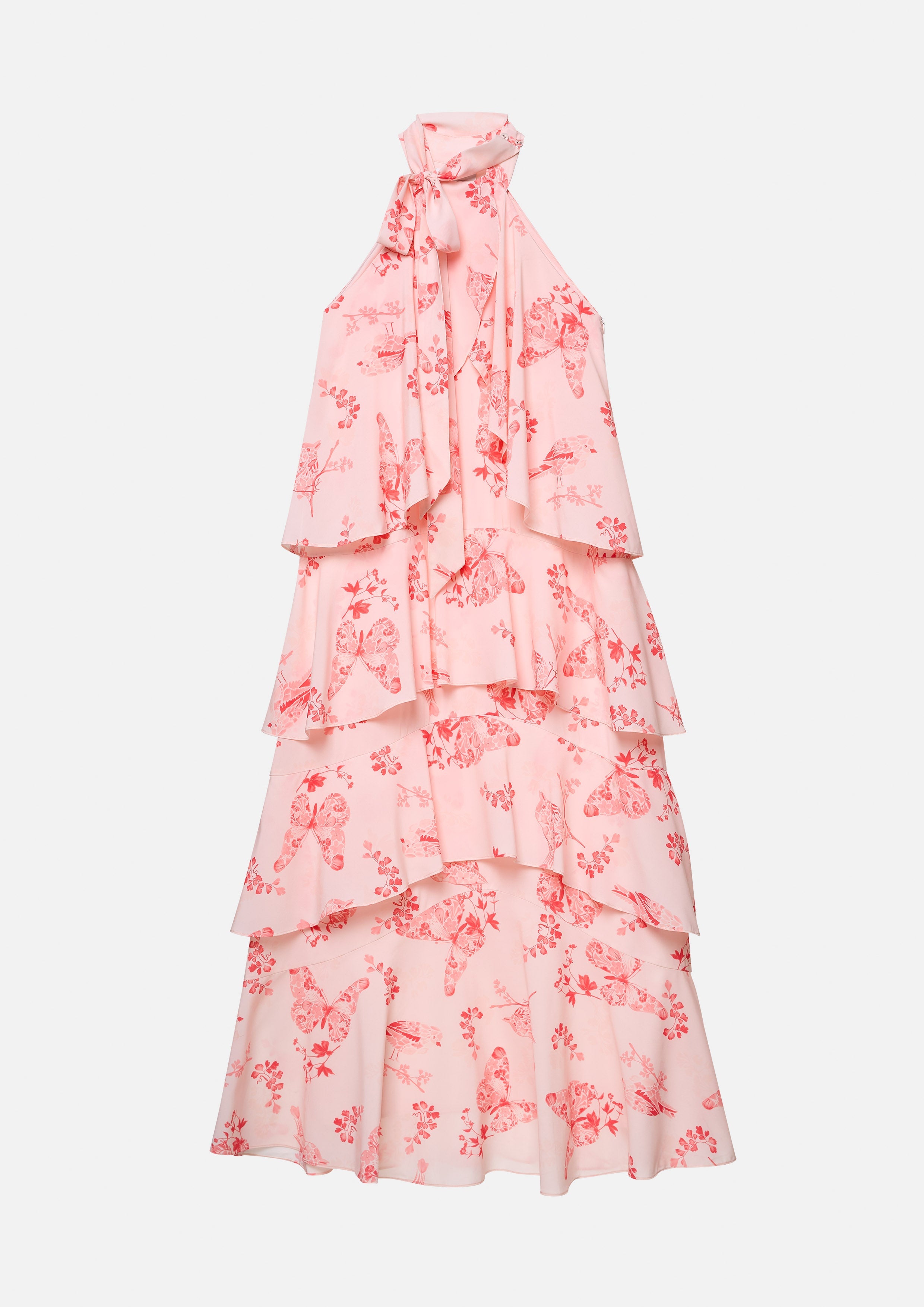 Floral Print Halter Dress Whisper of The Song Birds
