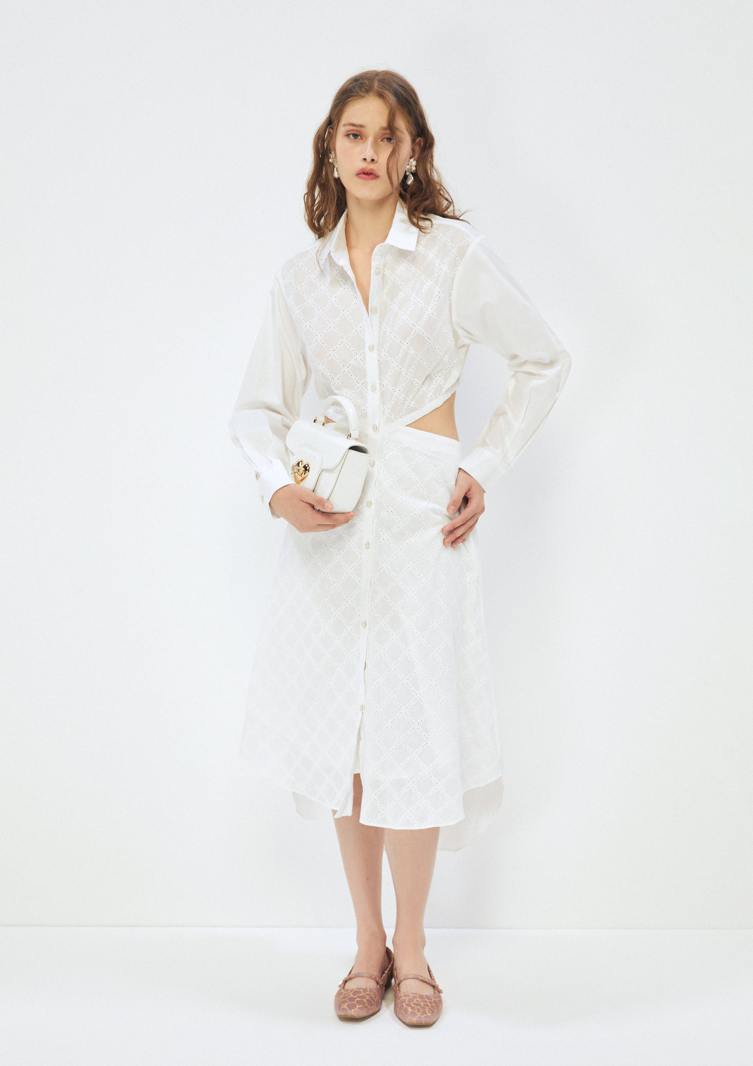 Eyelet Waist Cut-Out Dress Adventure Awaits