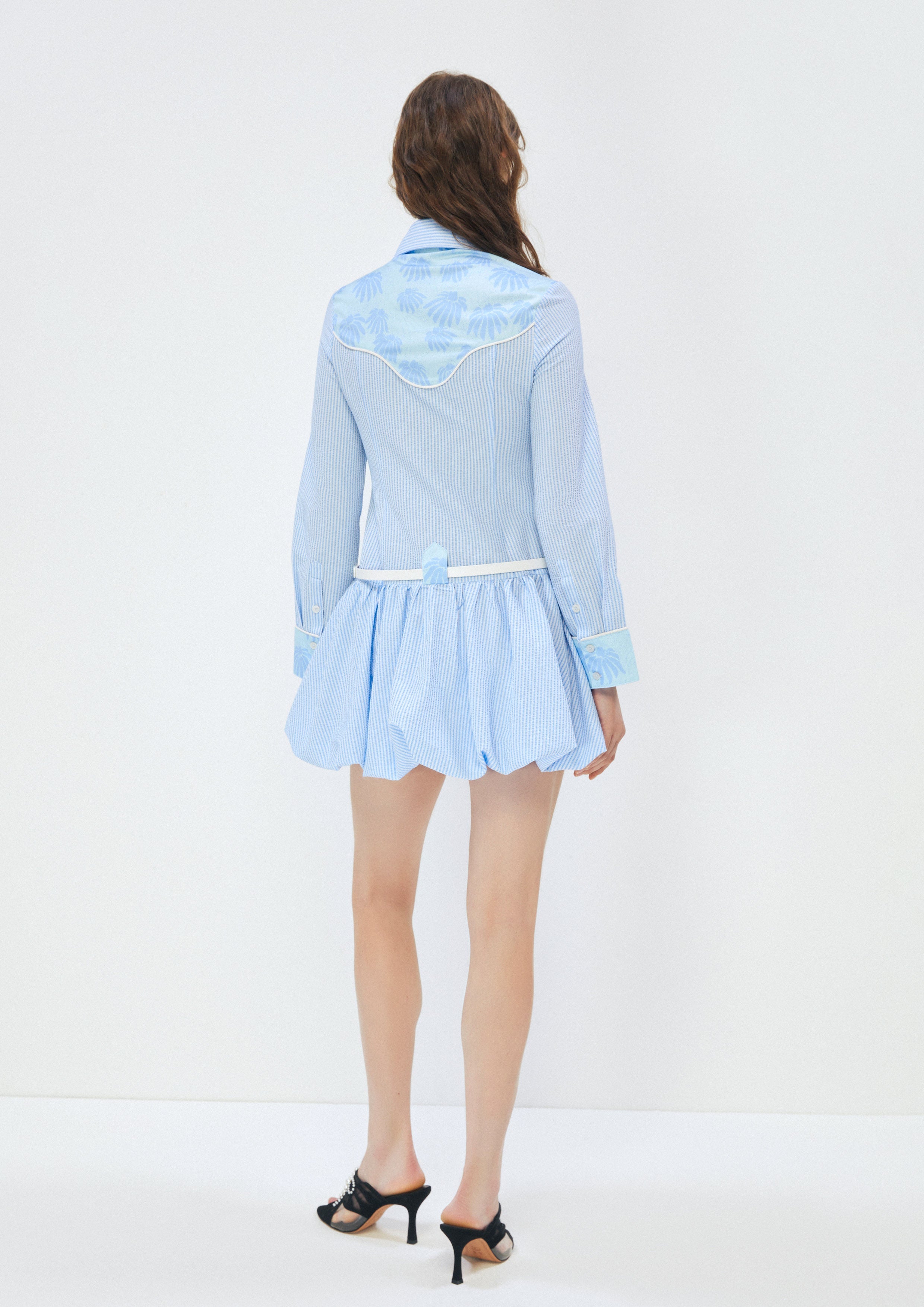 Striped Embroidered Shirt Dress Roar of Serengeti