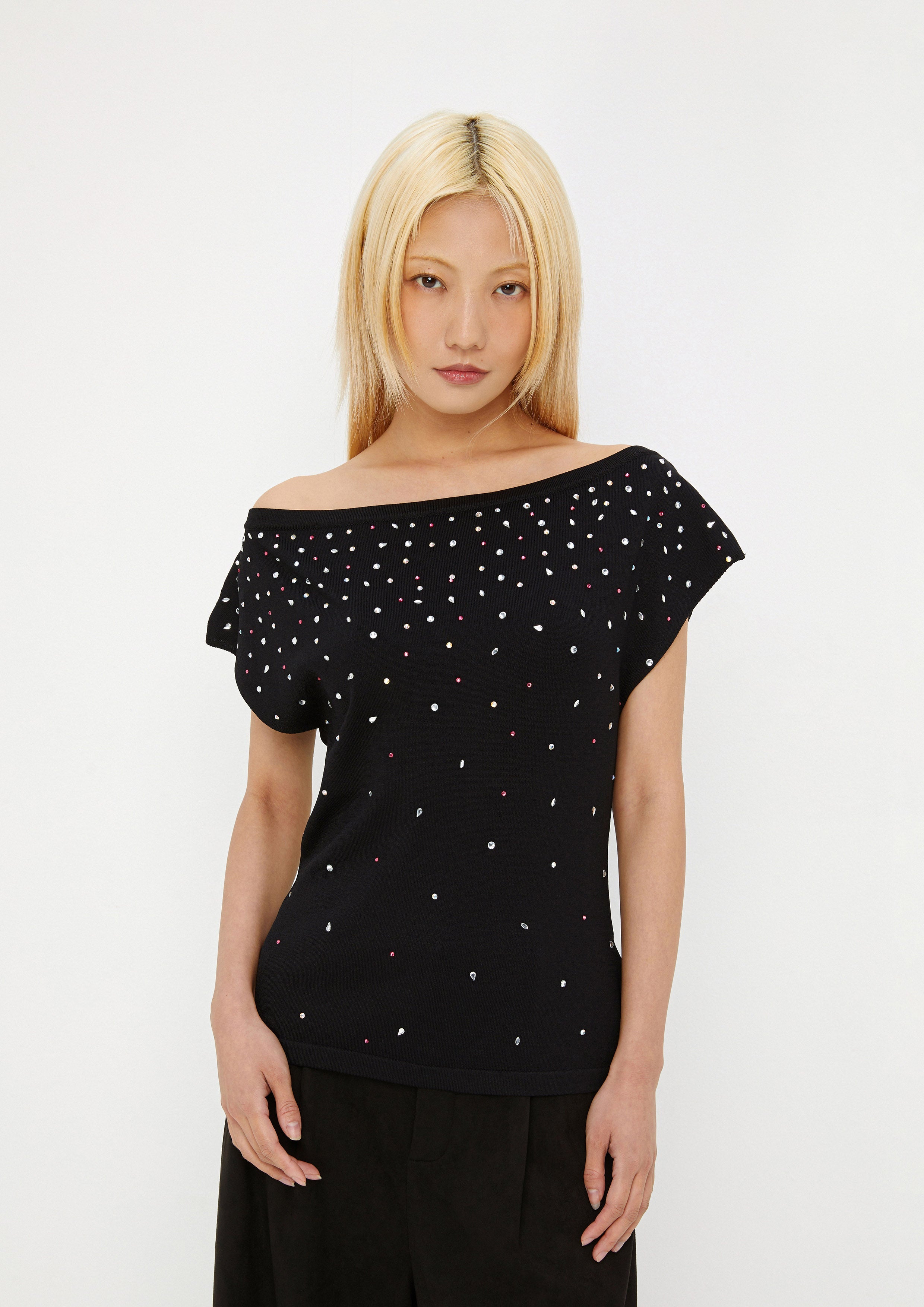 Crystal Embellished Top Drowning In Love