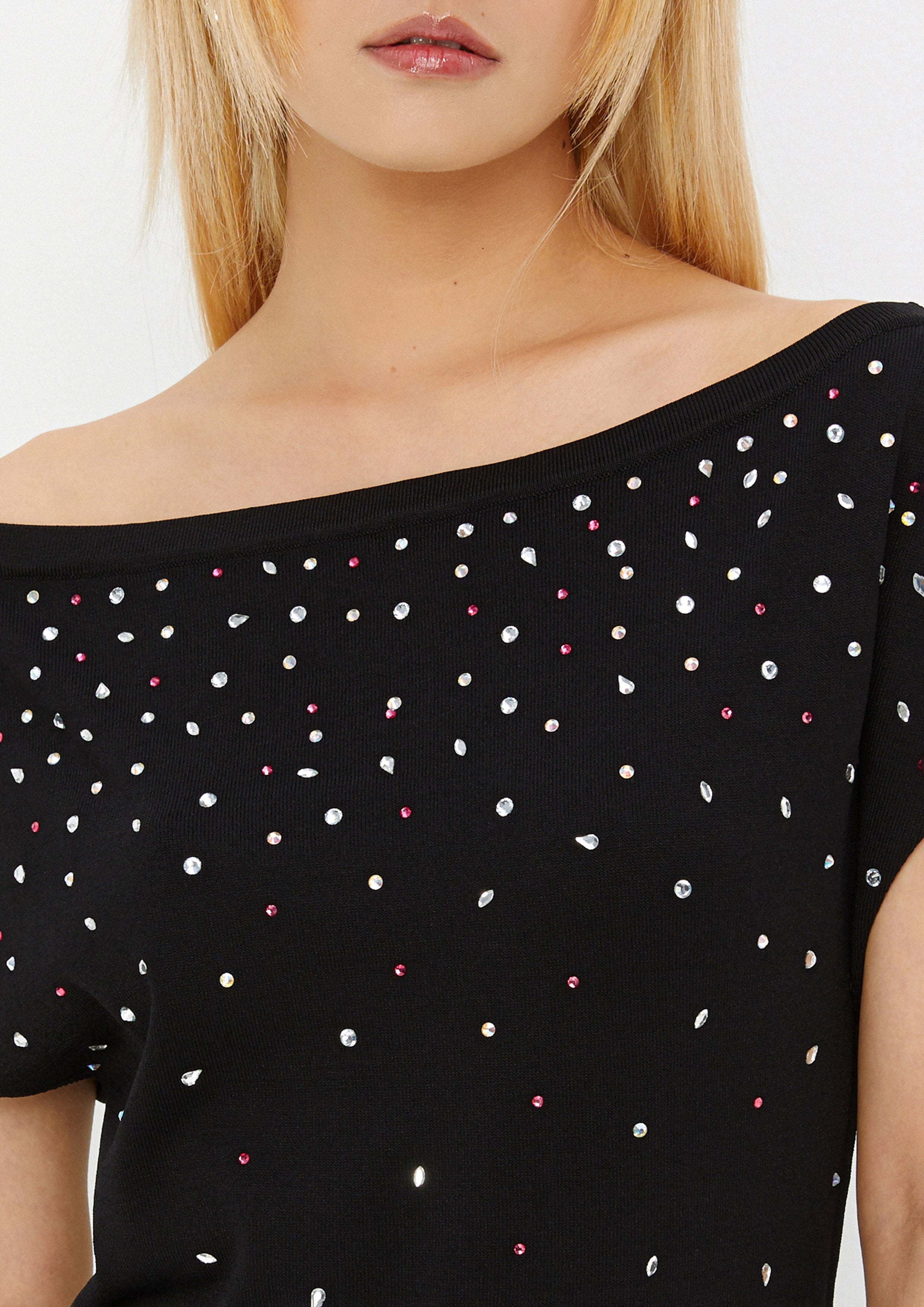 Crystal Embellished Top Drowning In Love