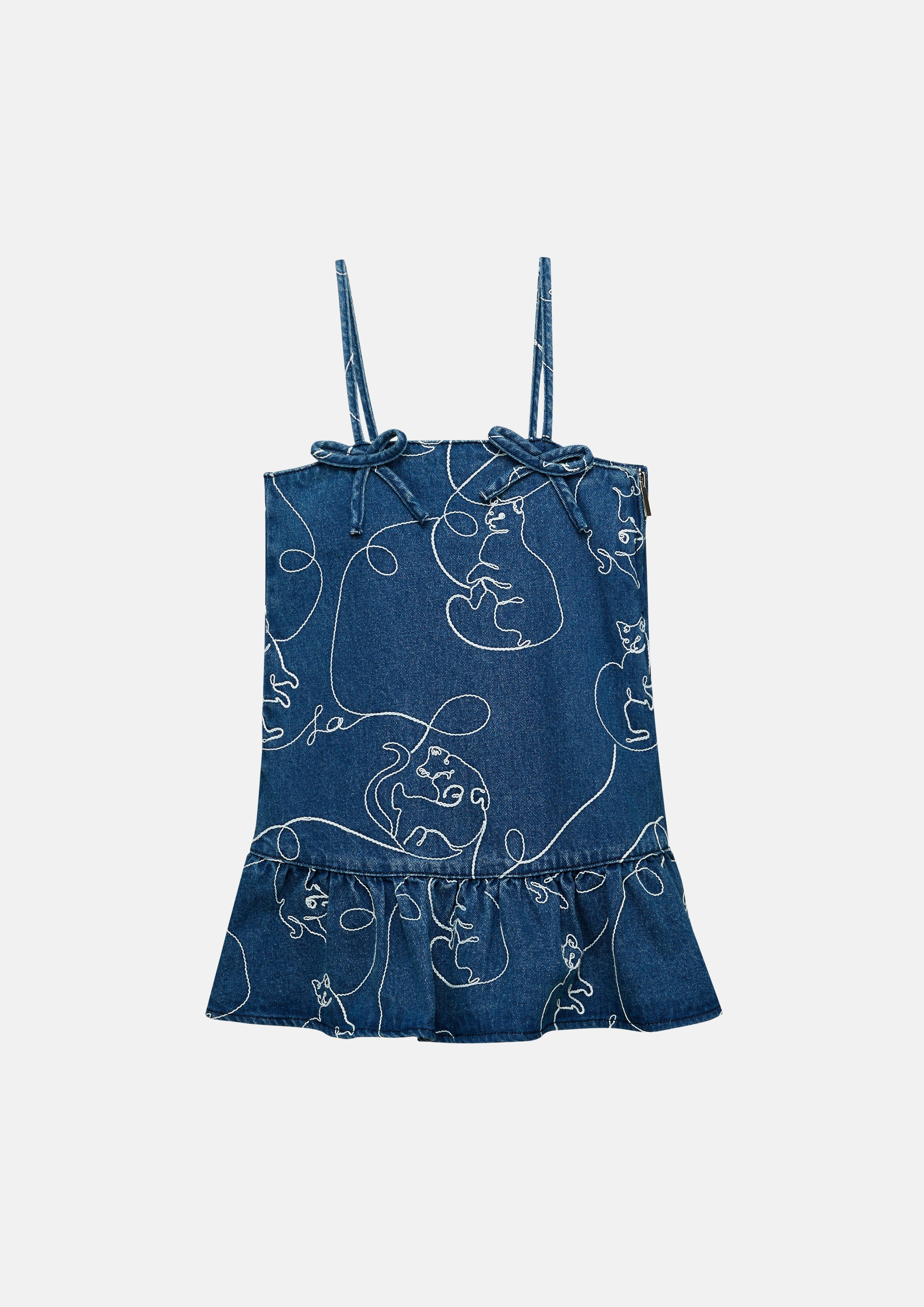 เดรสสั้นปักลายแมว สำหรับเด็กผู้หญิง คอลเลกชัน The Eyes of Jungle