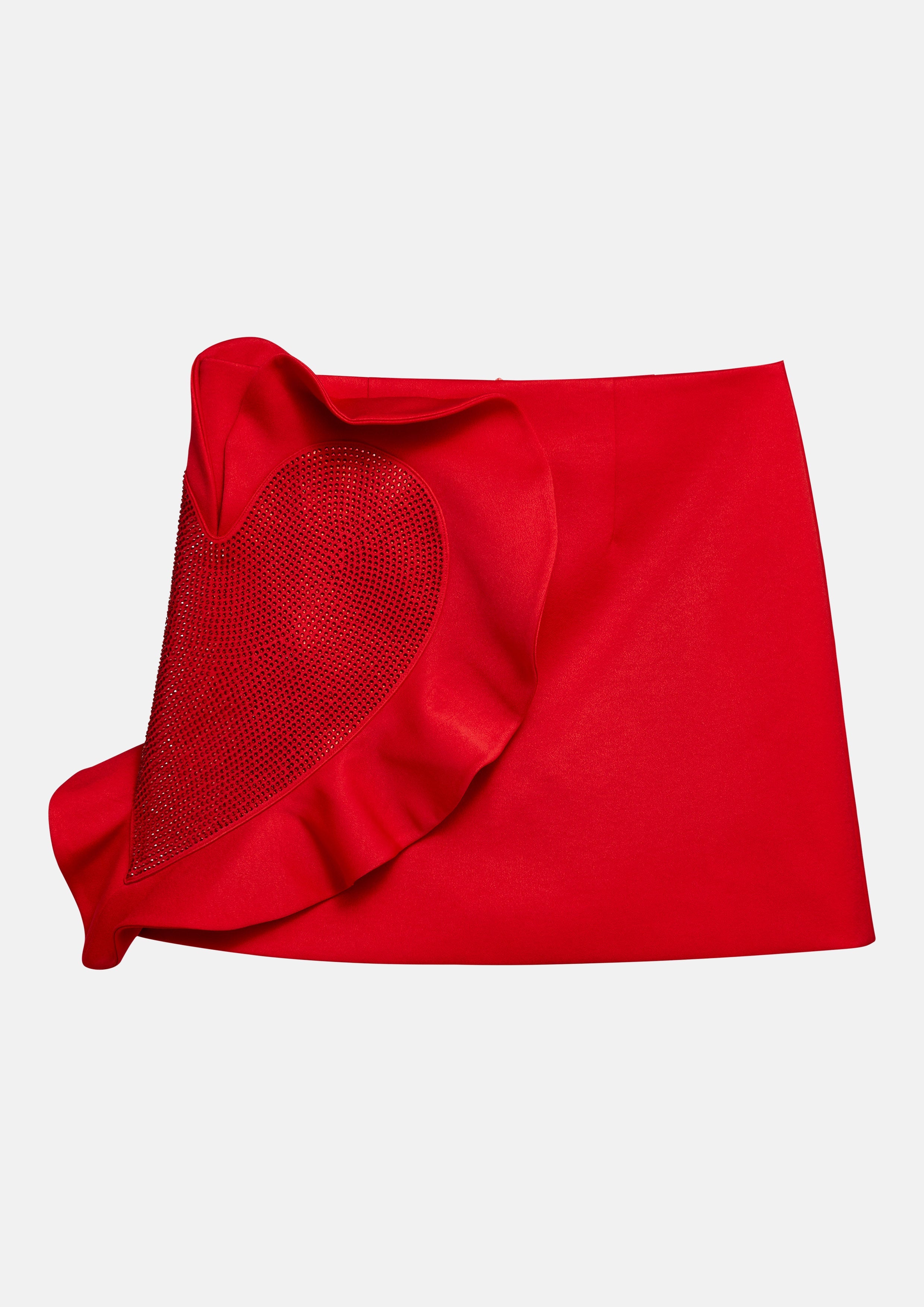 Ruffle Heart Suede Mini Skirt Echo