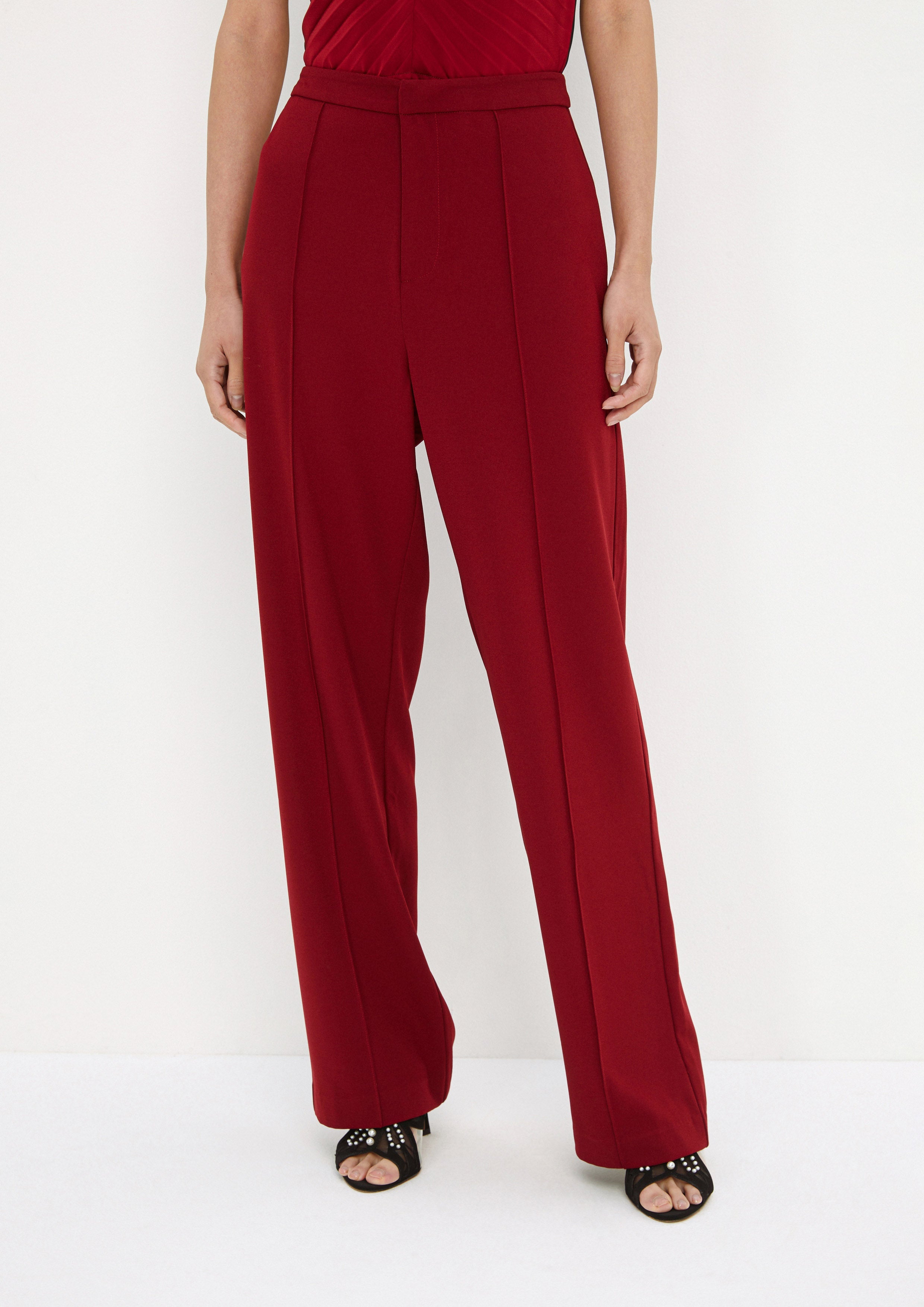 High Waist Pleated Pants Drowning In Love