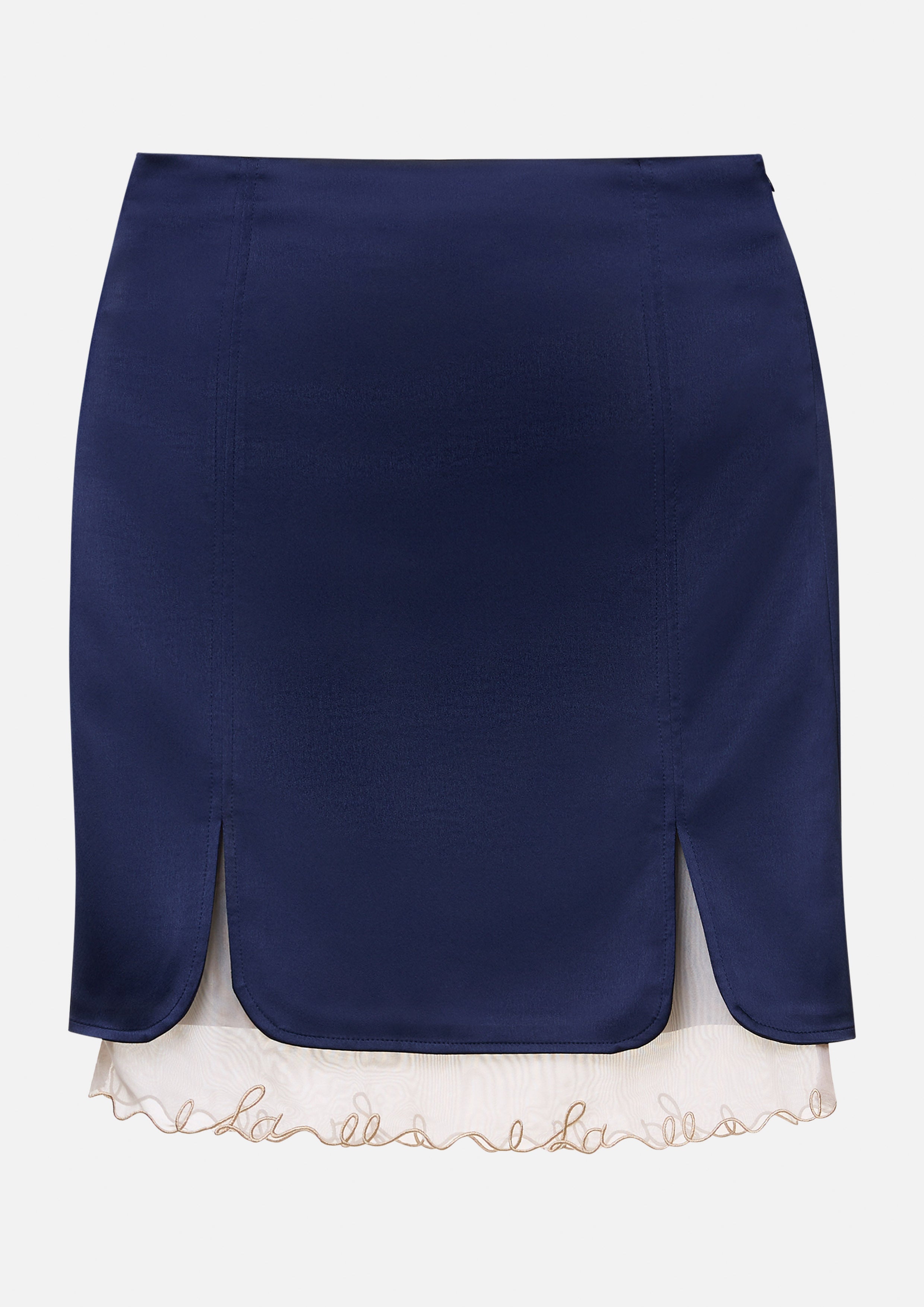 Layered Satin With Sheer Mini Skirt King Shere Khan