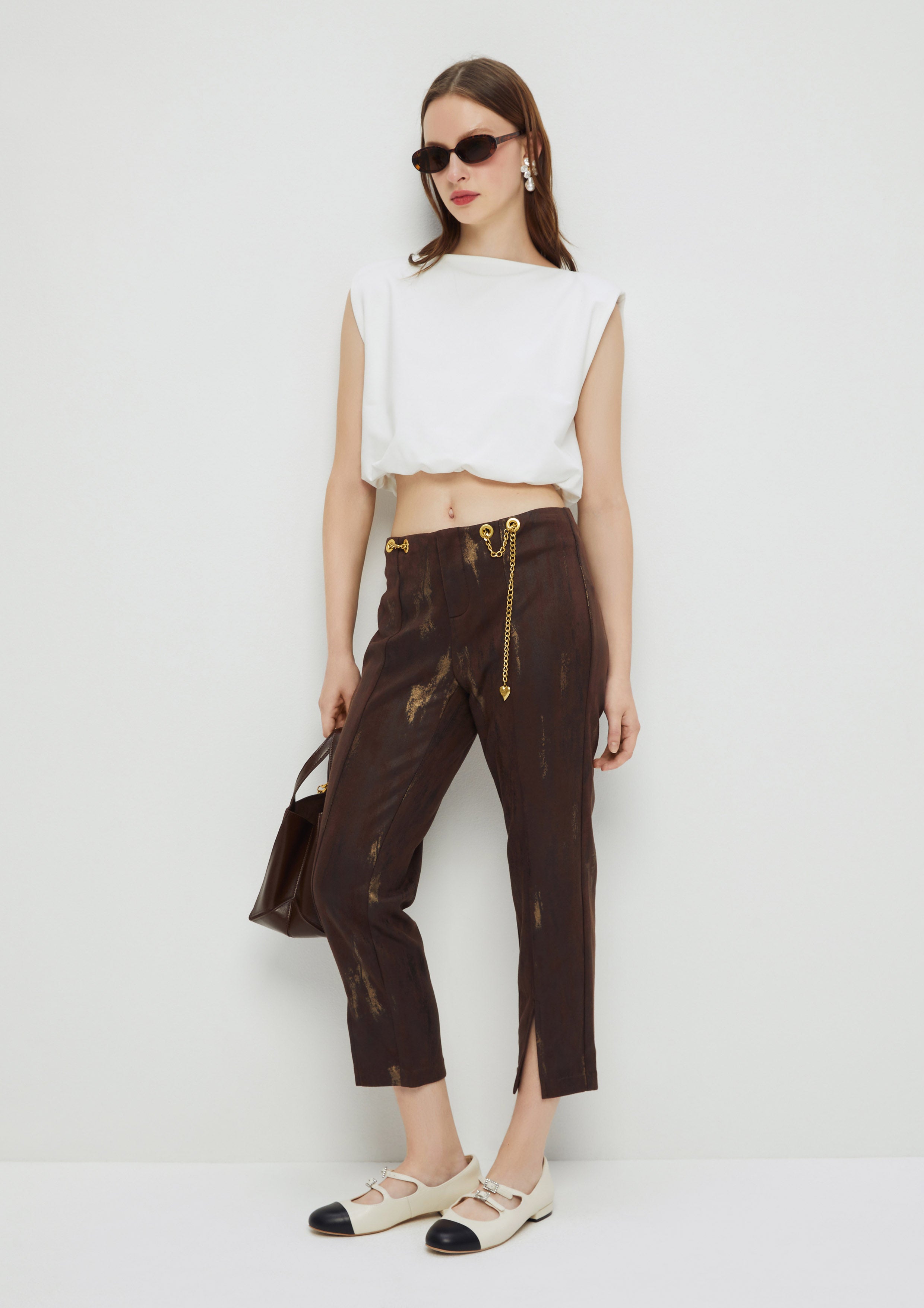 Suede Pants With Chain Belt King Shere Khan