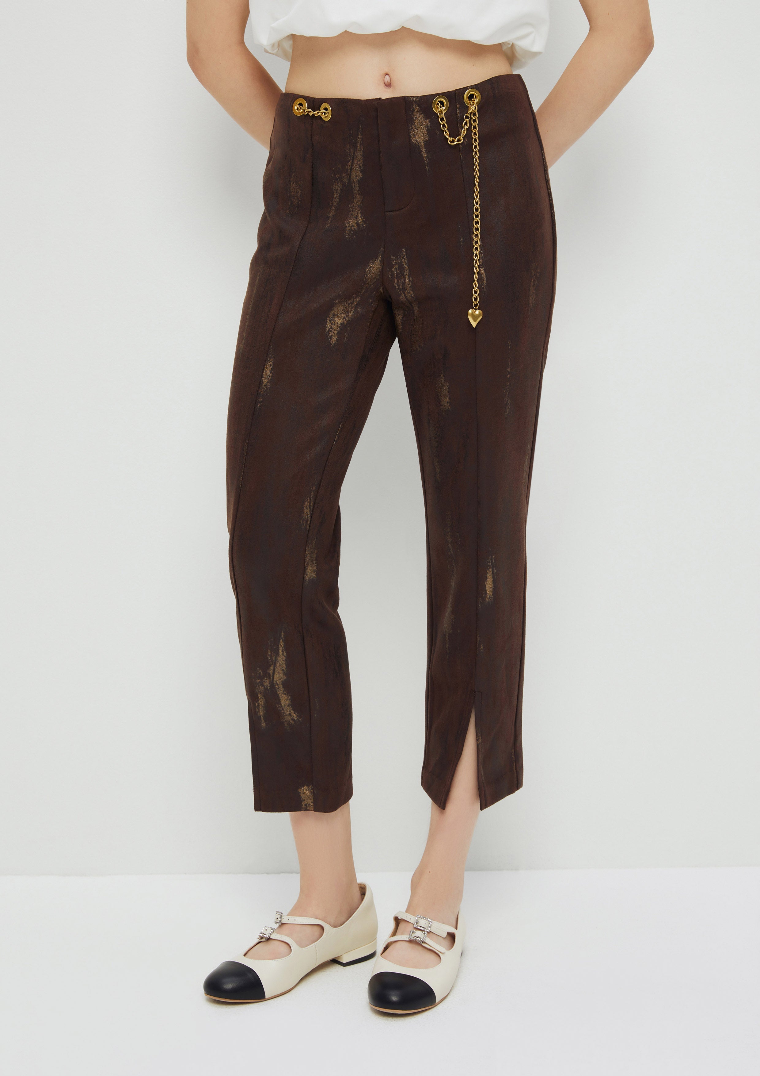 Suede Pants With Chain Belt King Shere Khan