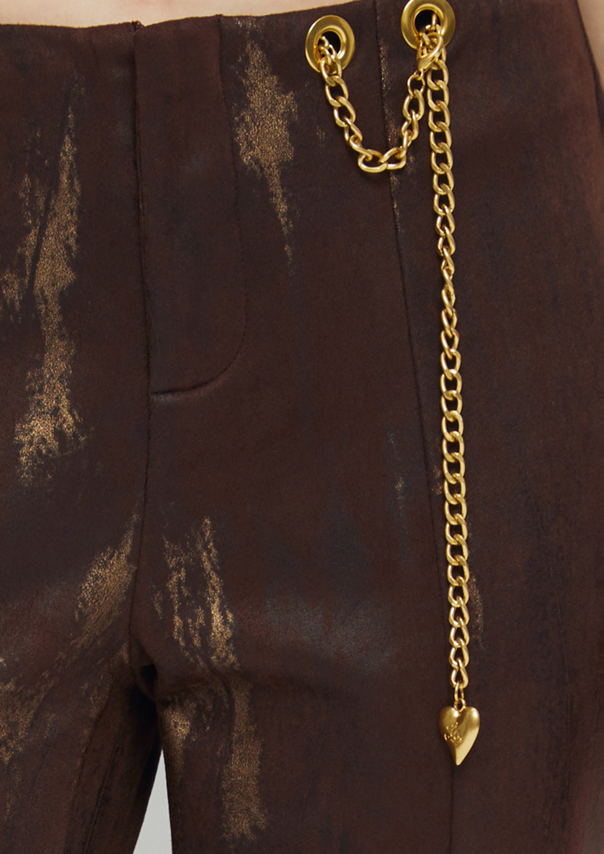 Suede Pants With Chain Belt King Shere Khan