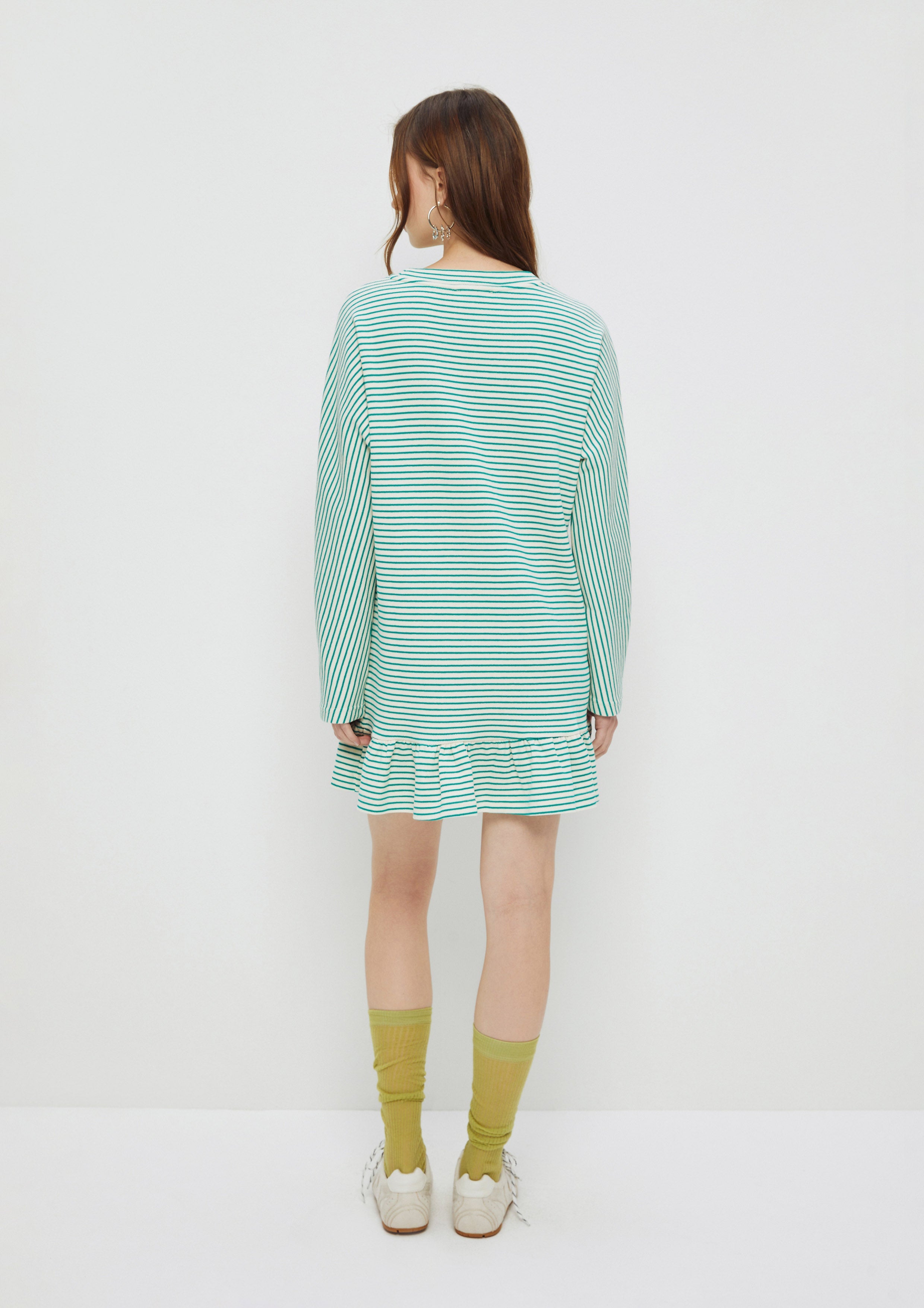 Stripe Ruffle Trim Skirt Mini Dress The Eyes of Jungle