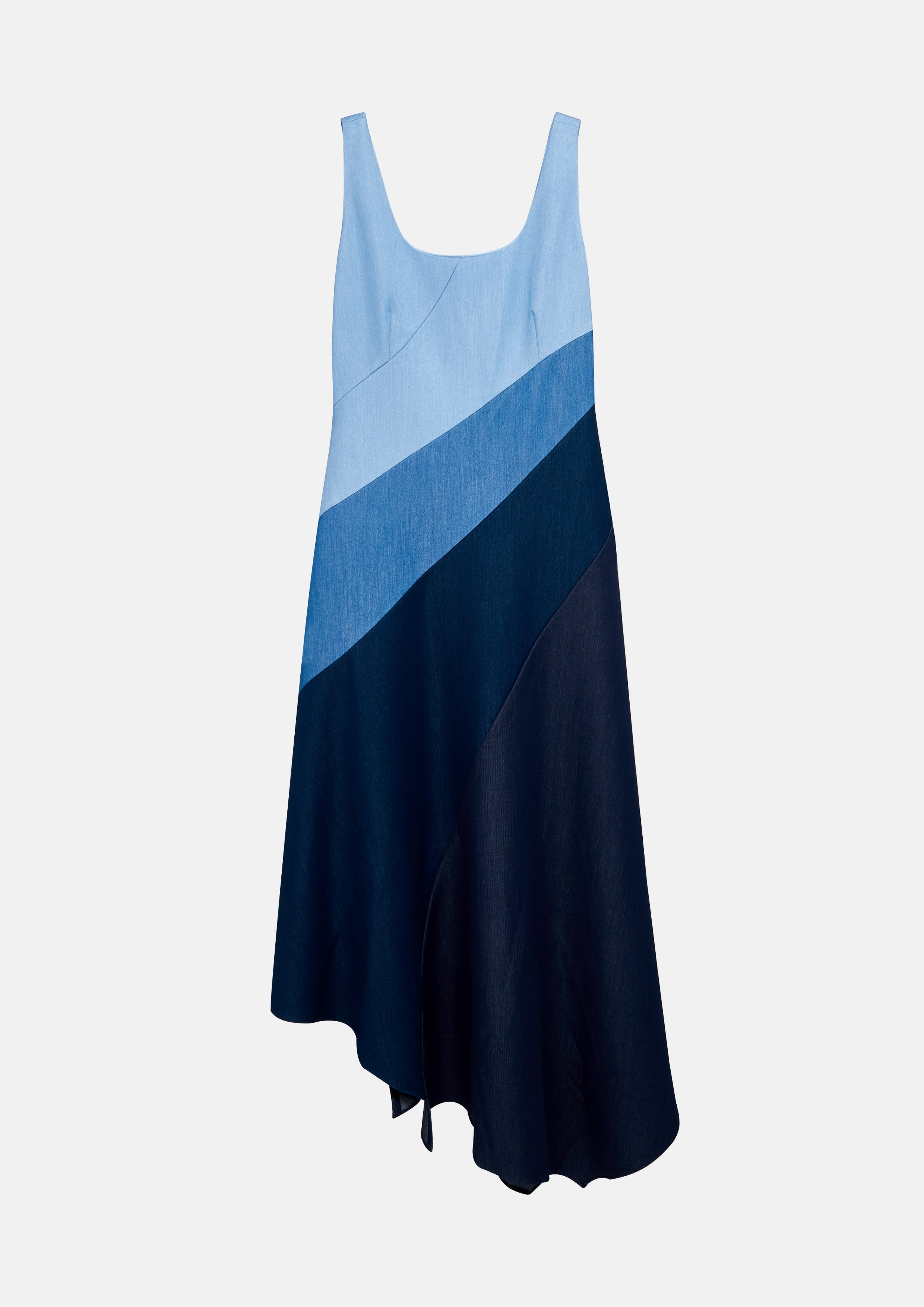 Sleeveless Asymmetric Skirt Dress Mist Through The Pine