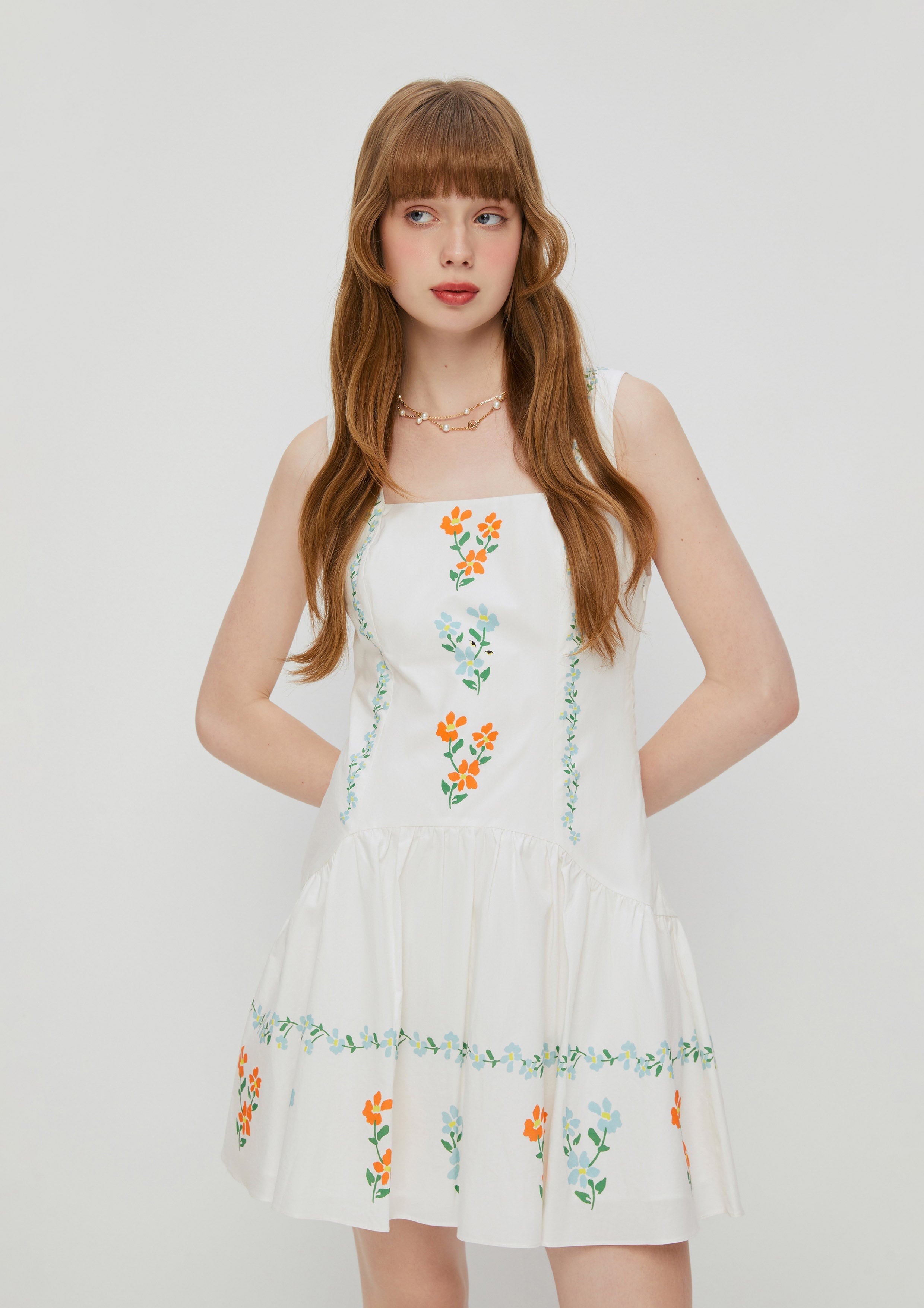Floral Print Mini Dress Amid Bloom And Savannah