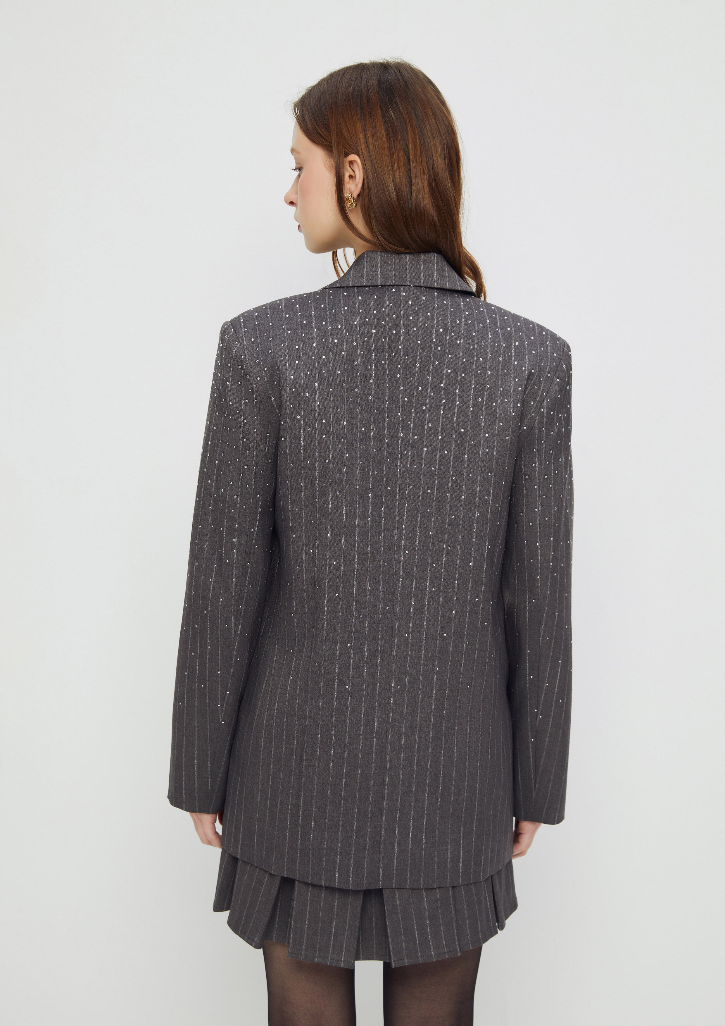 Pinstripe Oversize Blazer Sparkling Stars