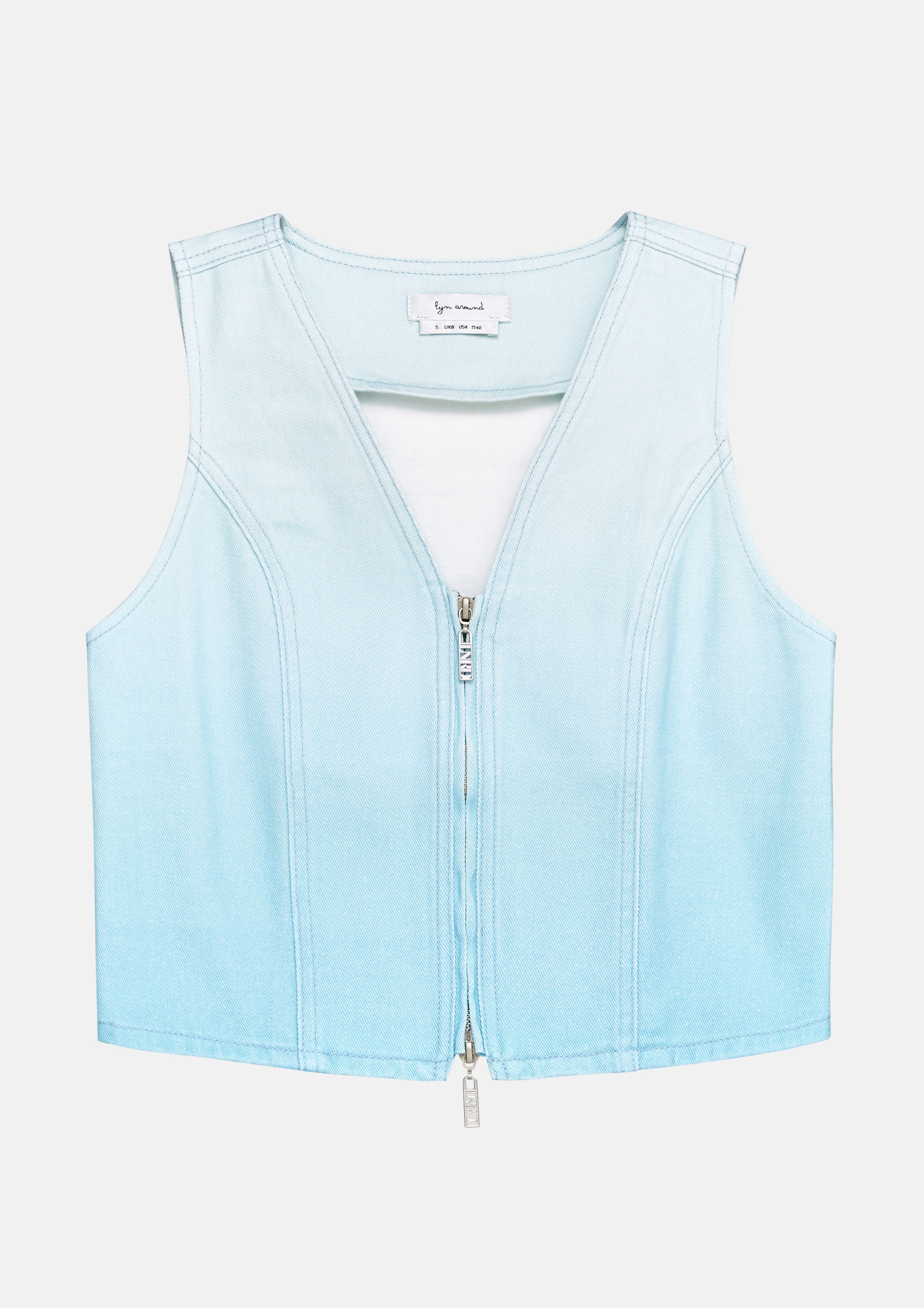 Faded Zip Up Vest Mist Through The Pine