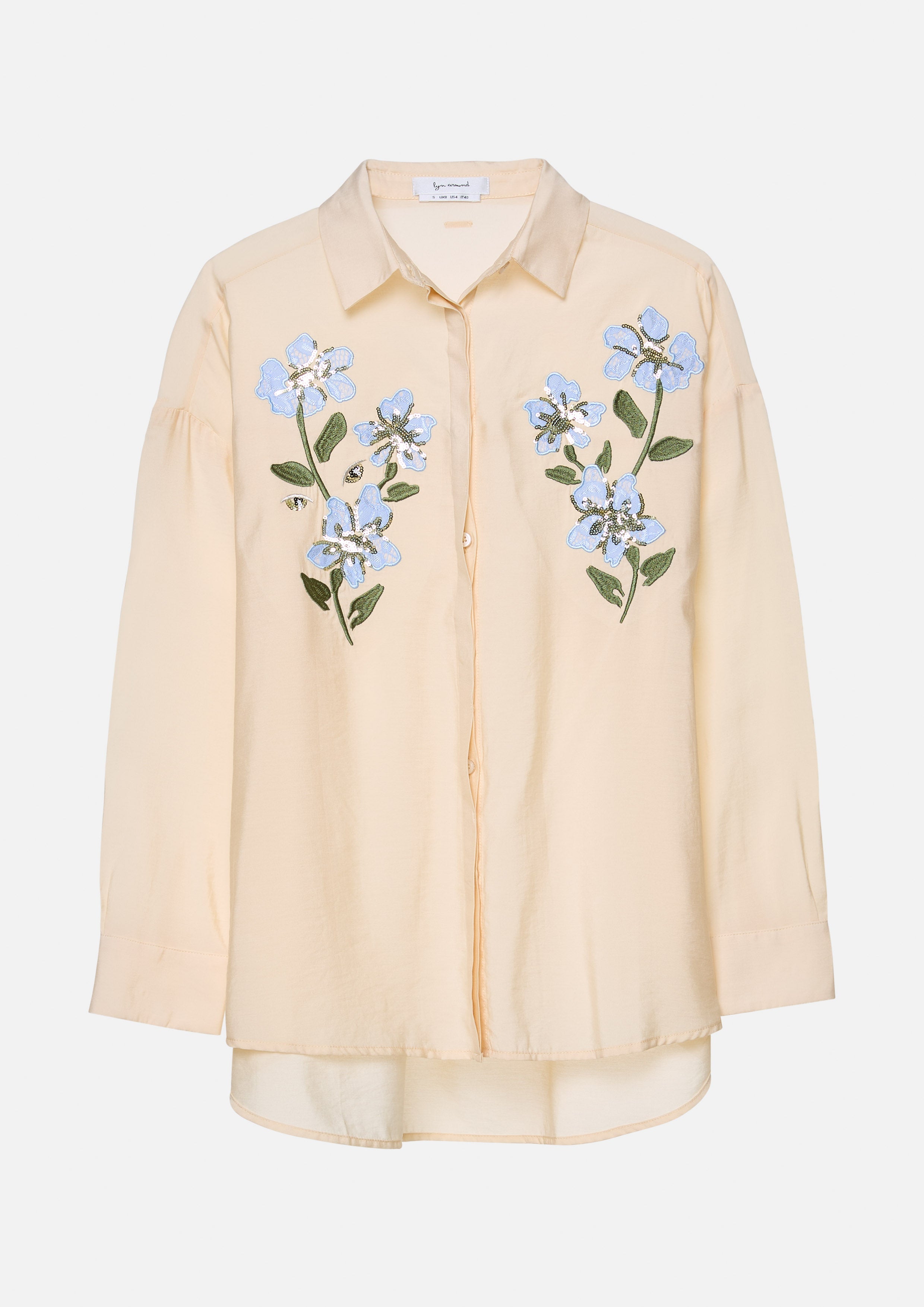 เสื้อเชิ้ตแขนยาวปักลายดอกไม้ คอลเลกชัน Amid Bloom And Savannah