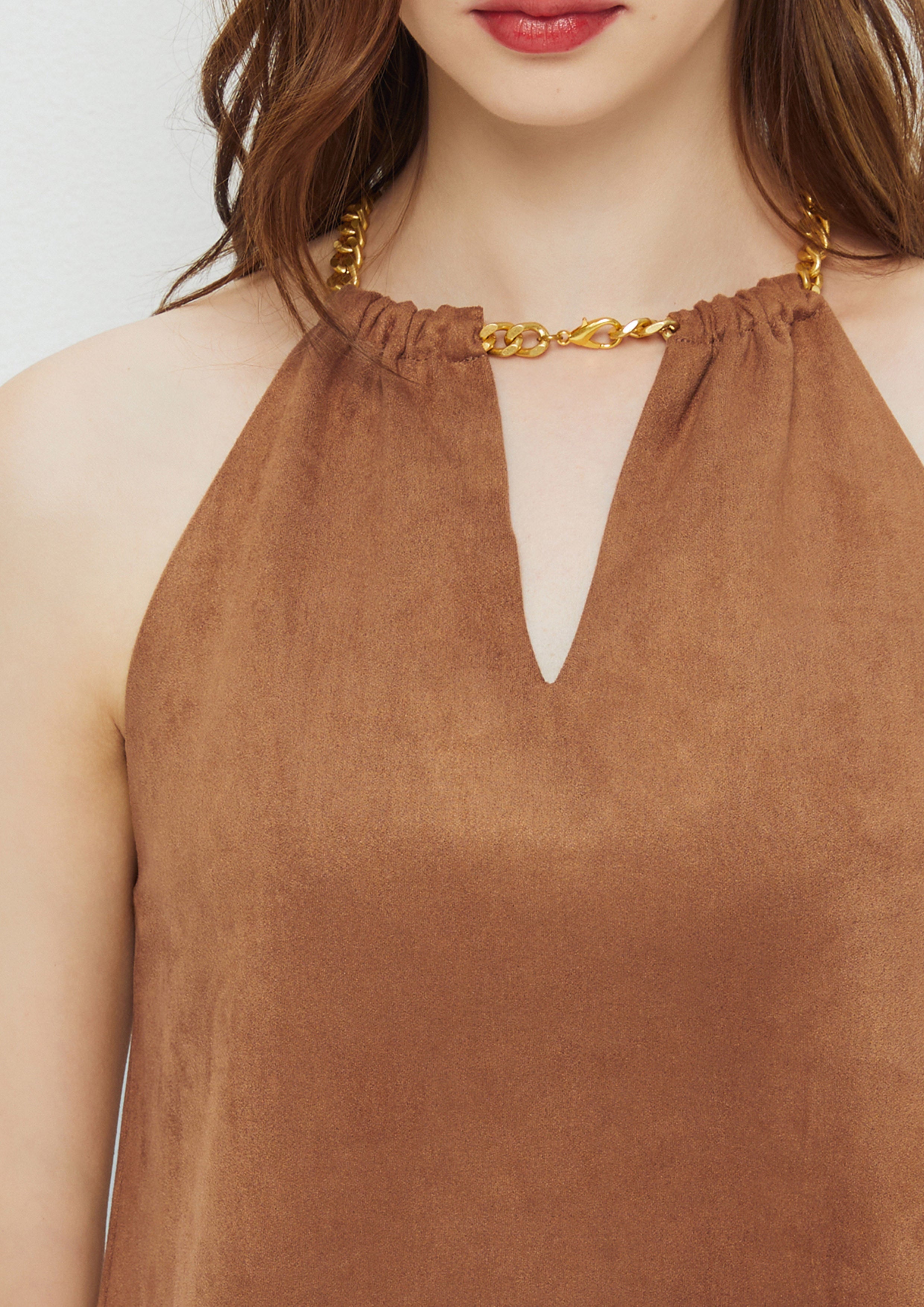 Halter Velvet Top Amid Bloom And Savannah
