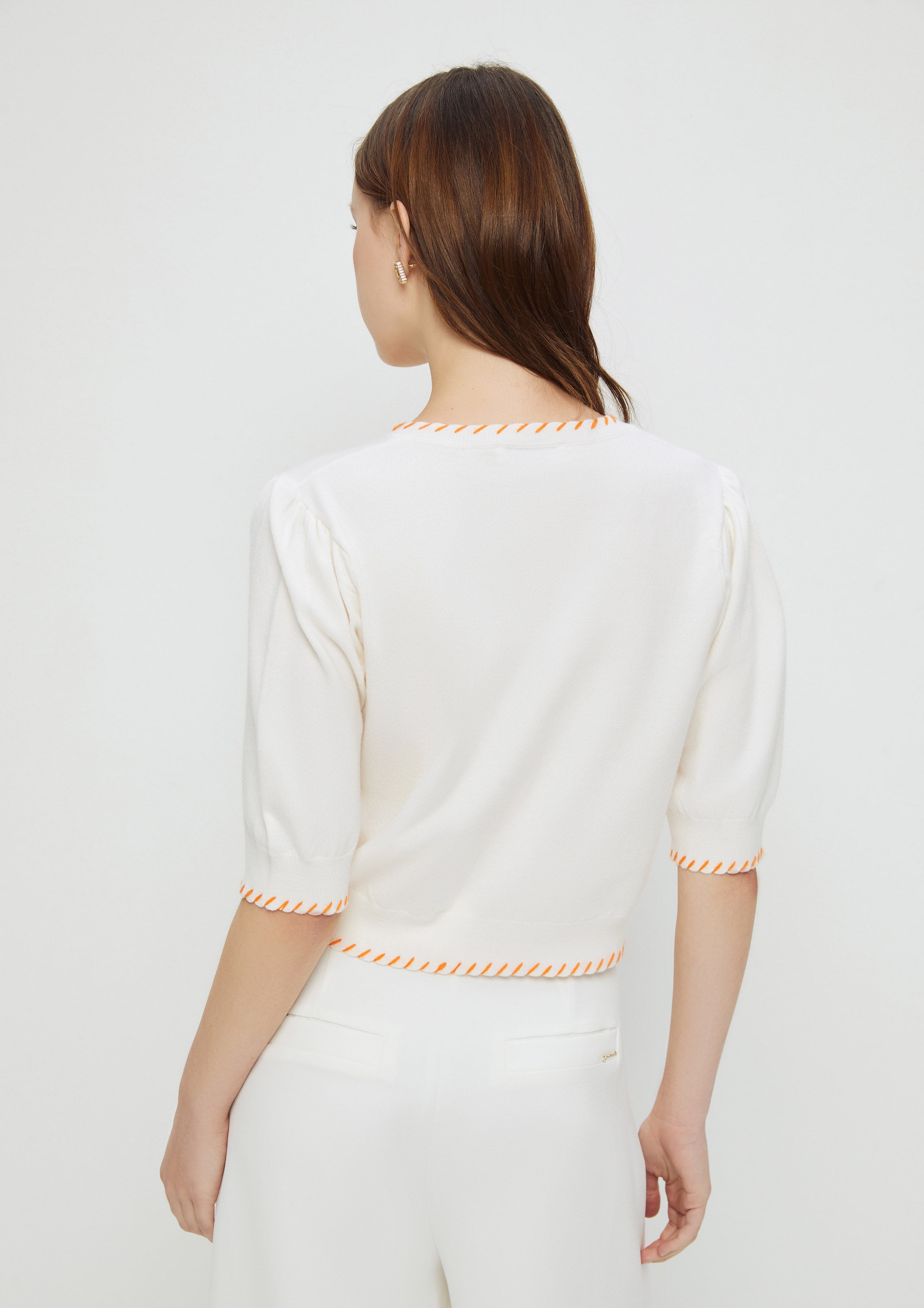 Logo Embroidery Short Sleeve Cardigan Enchanted Forest