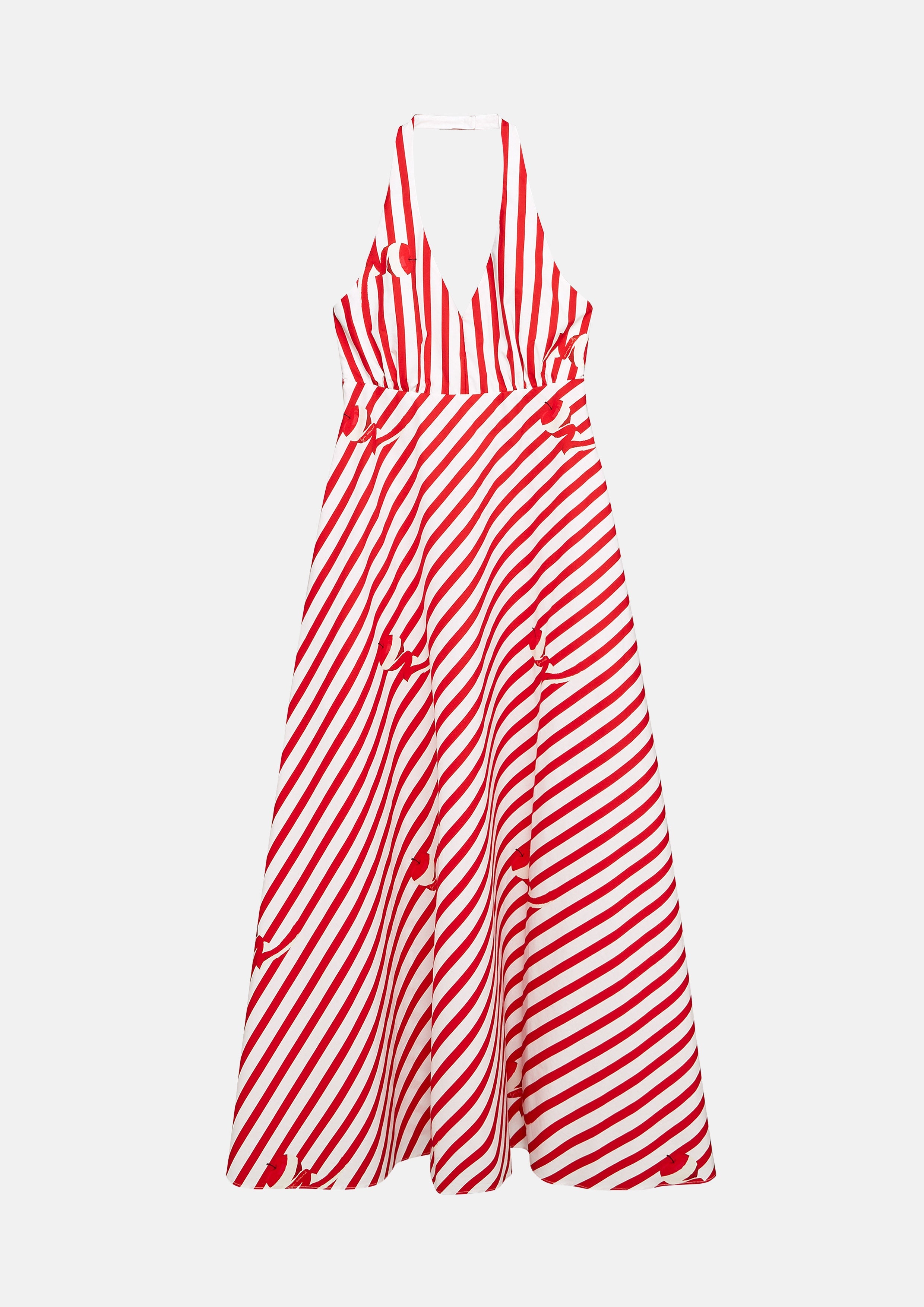 Stripe With Apple Print Flare Dress Savor The Crisp