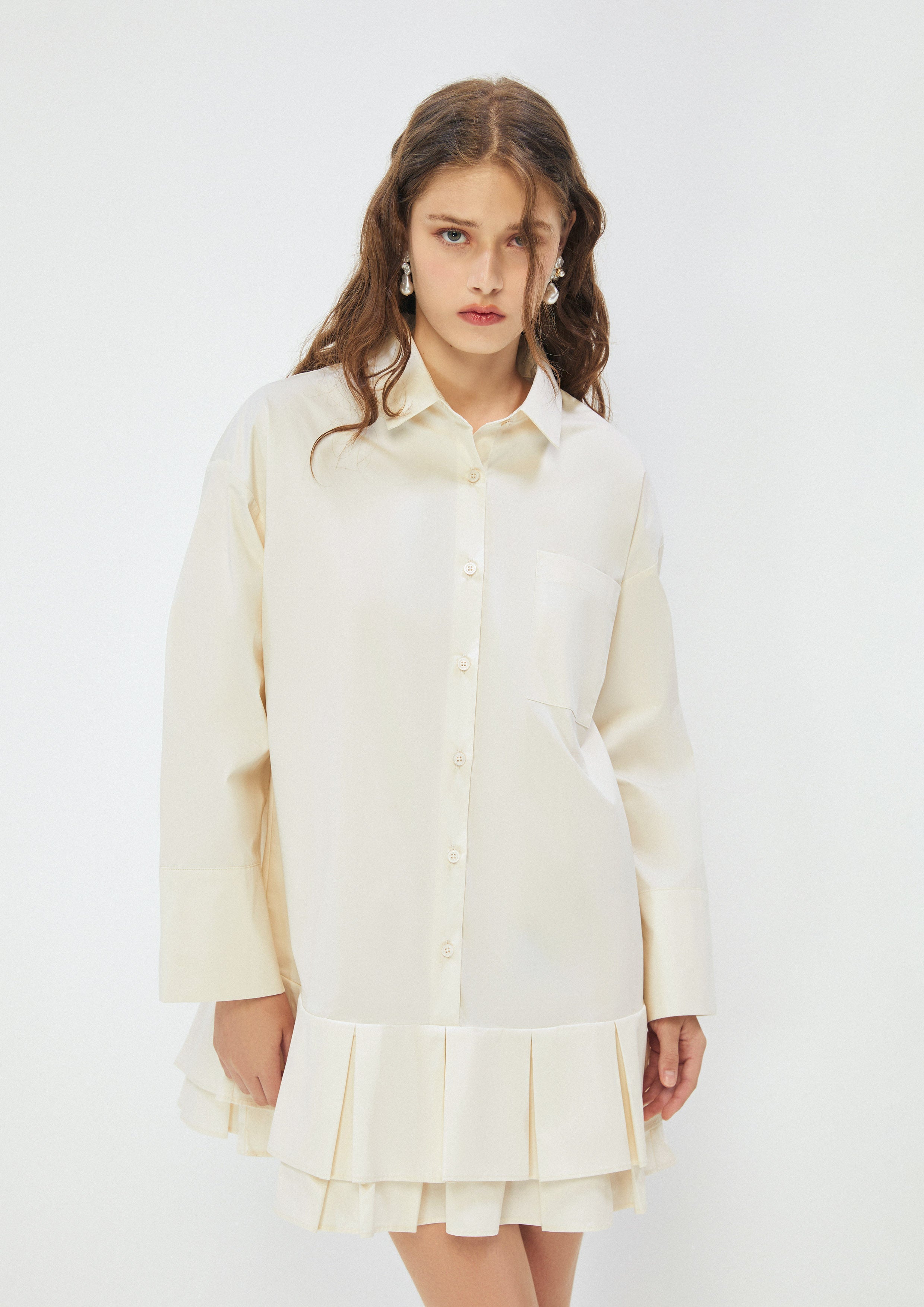 Pleated Skirt Mini Dress Safari Vibes