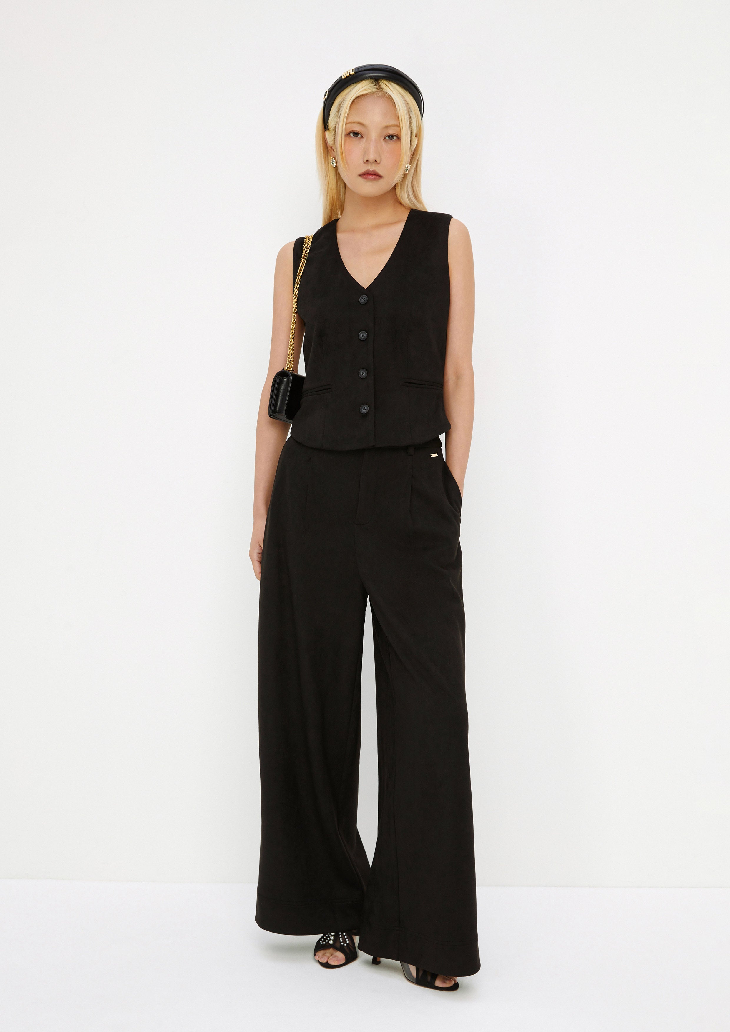 Suede Button Vest Drowning In Love