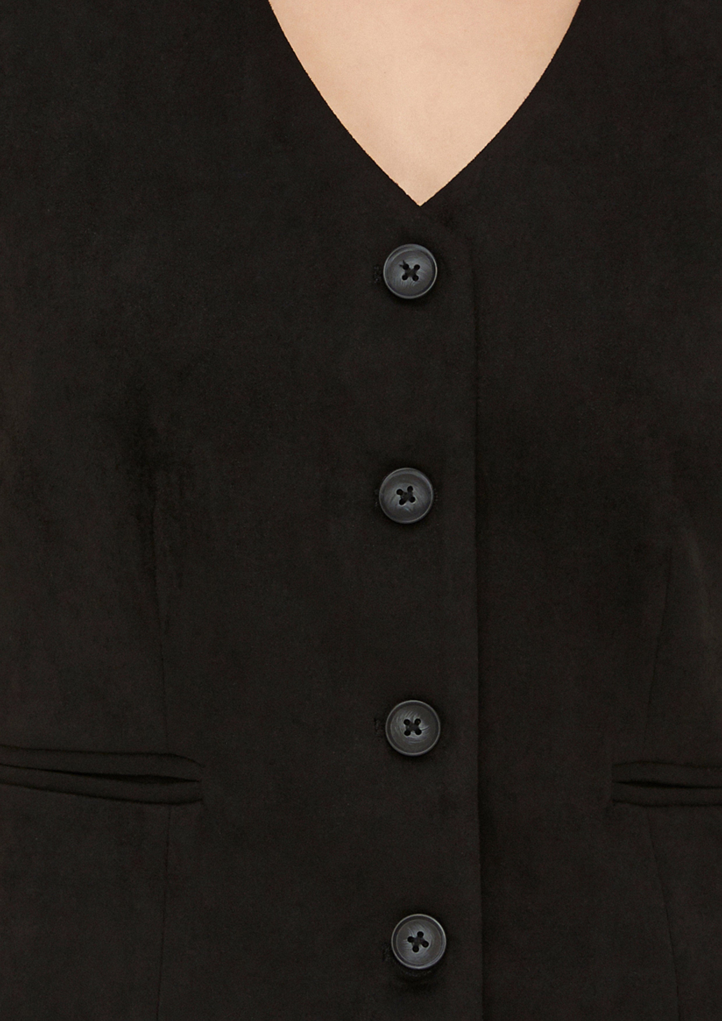 Suede Button Vest Drowning In Love