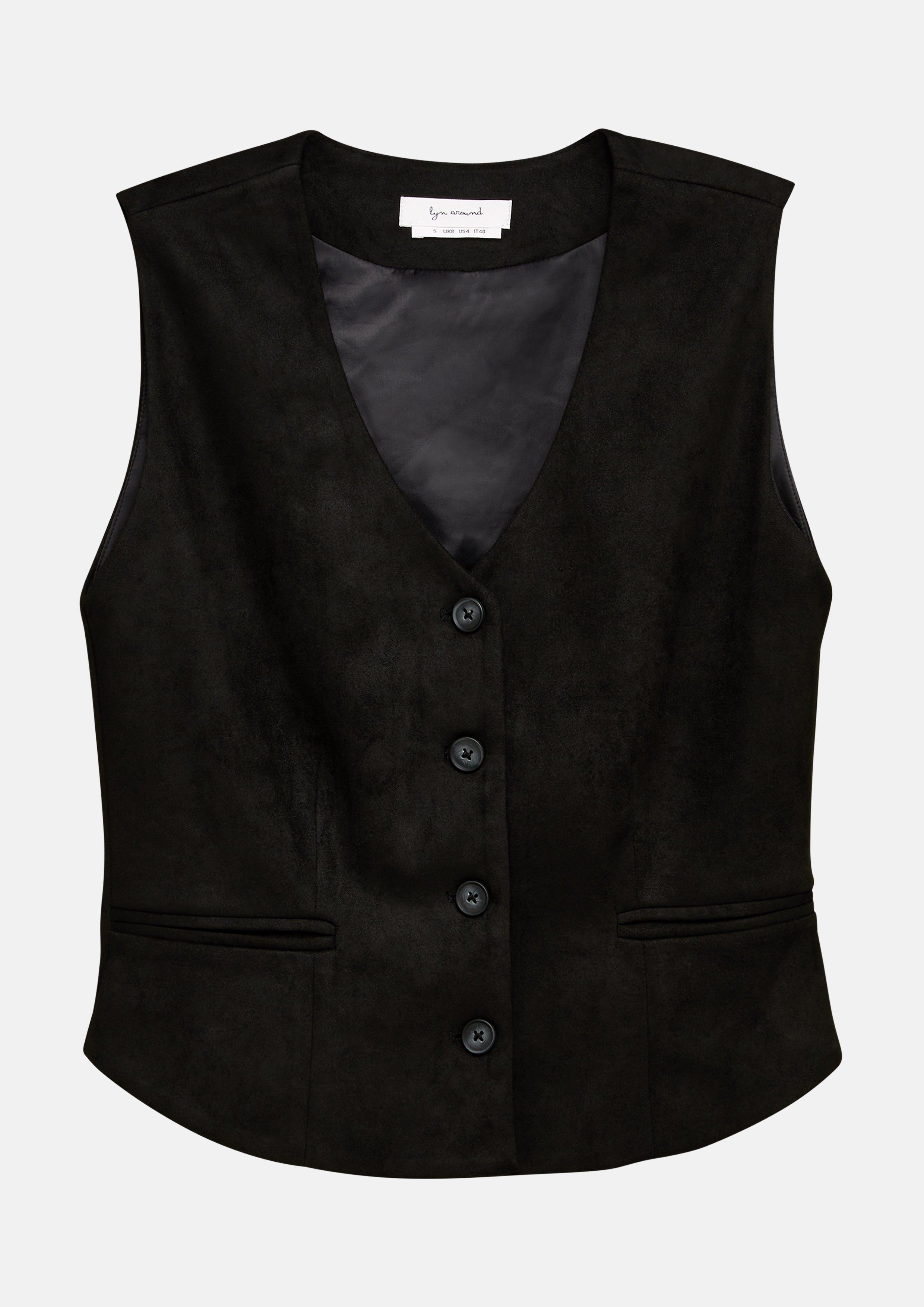 Suede Button Vest Drowning In Love