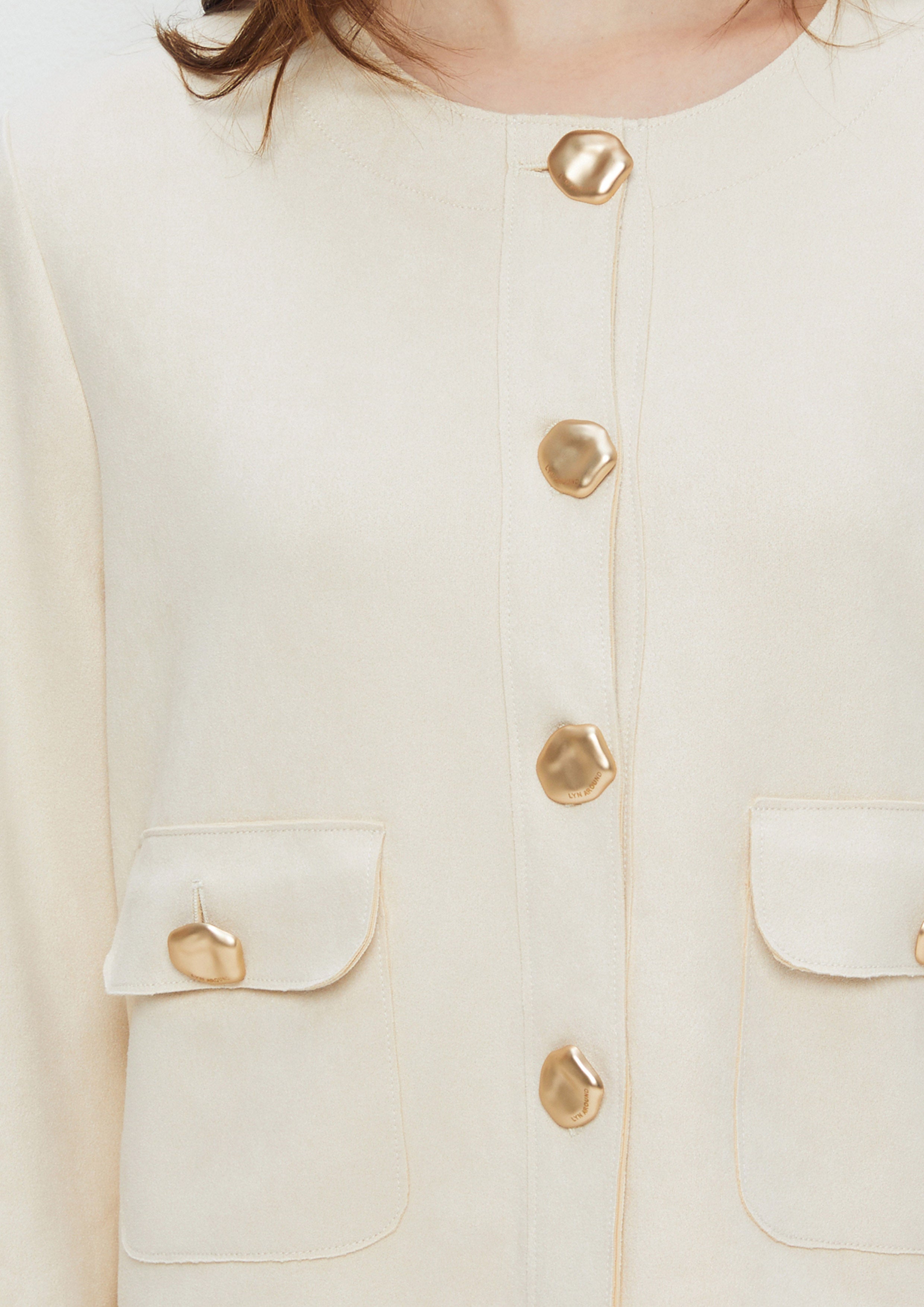 Suede Long Sleeve Jacket Amid Bloom And Savannah