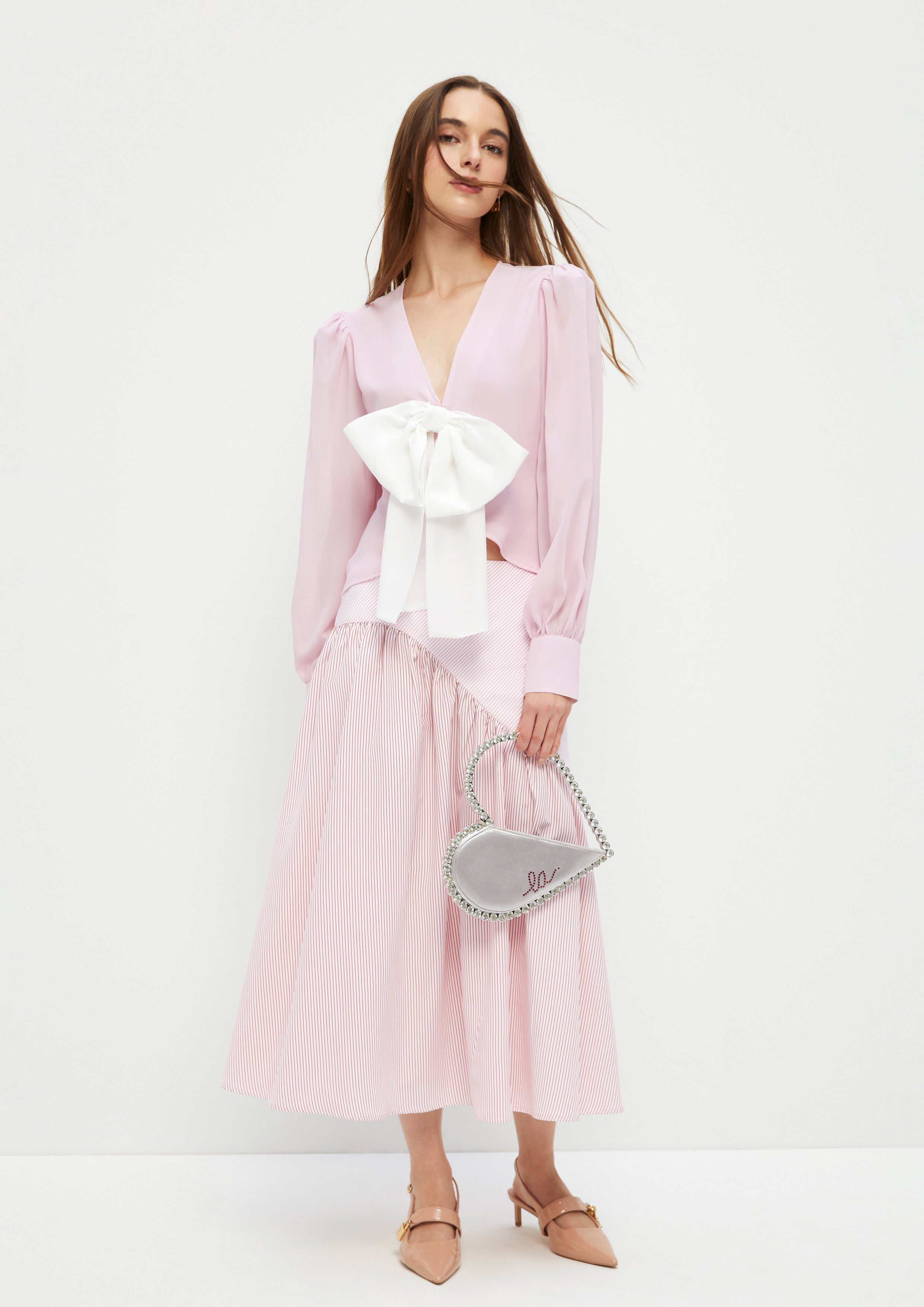 Bow Embellished Long Sleeve Blouse Ndoto Field