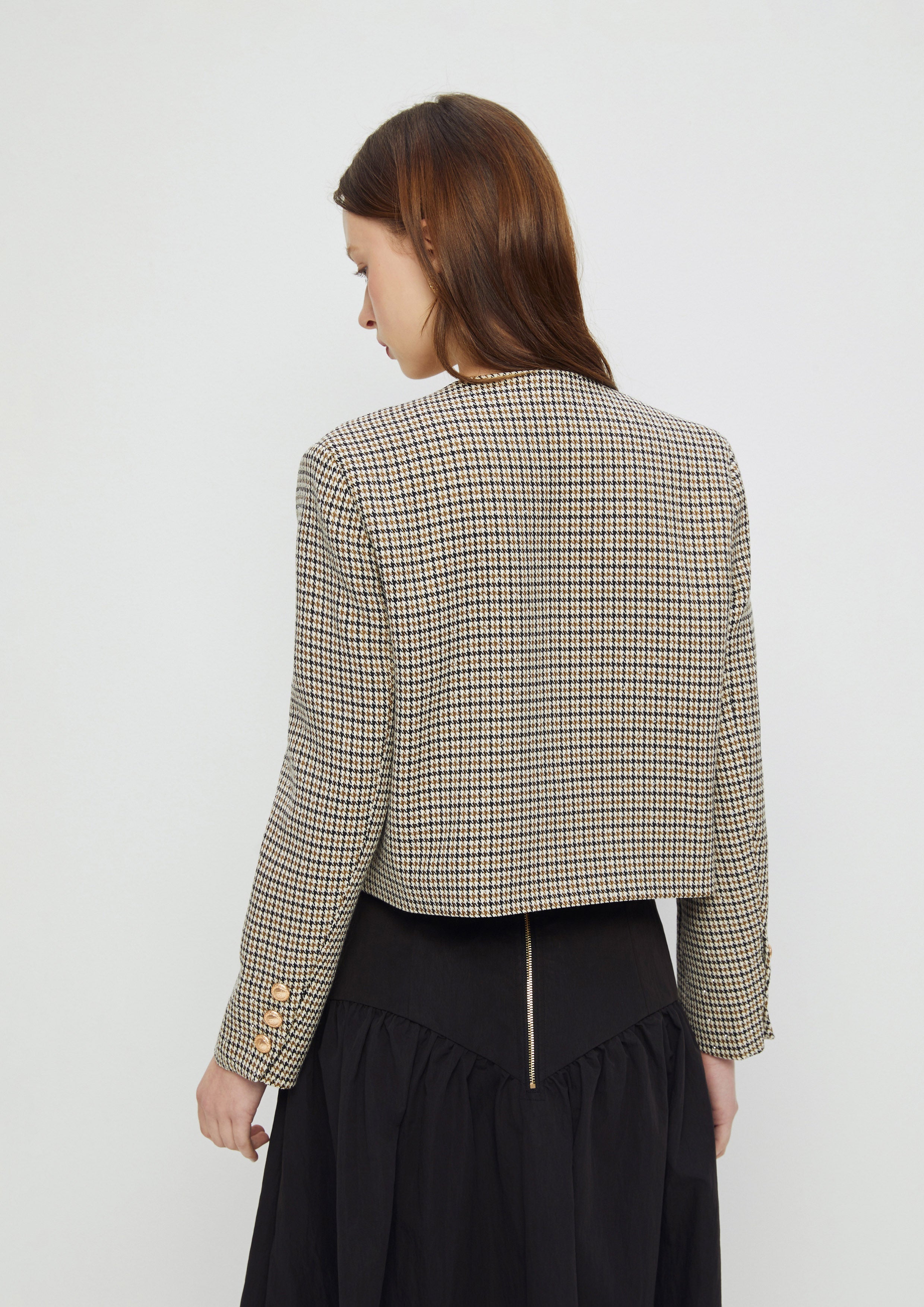 Double-Breasted Houndstooth Jacket Sparkling Stars