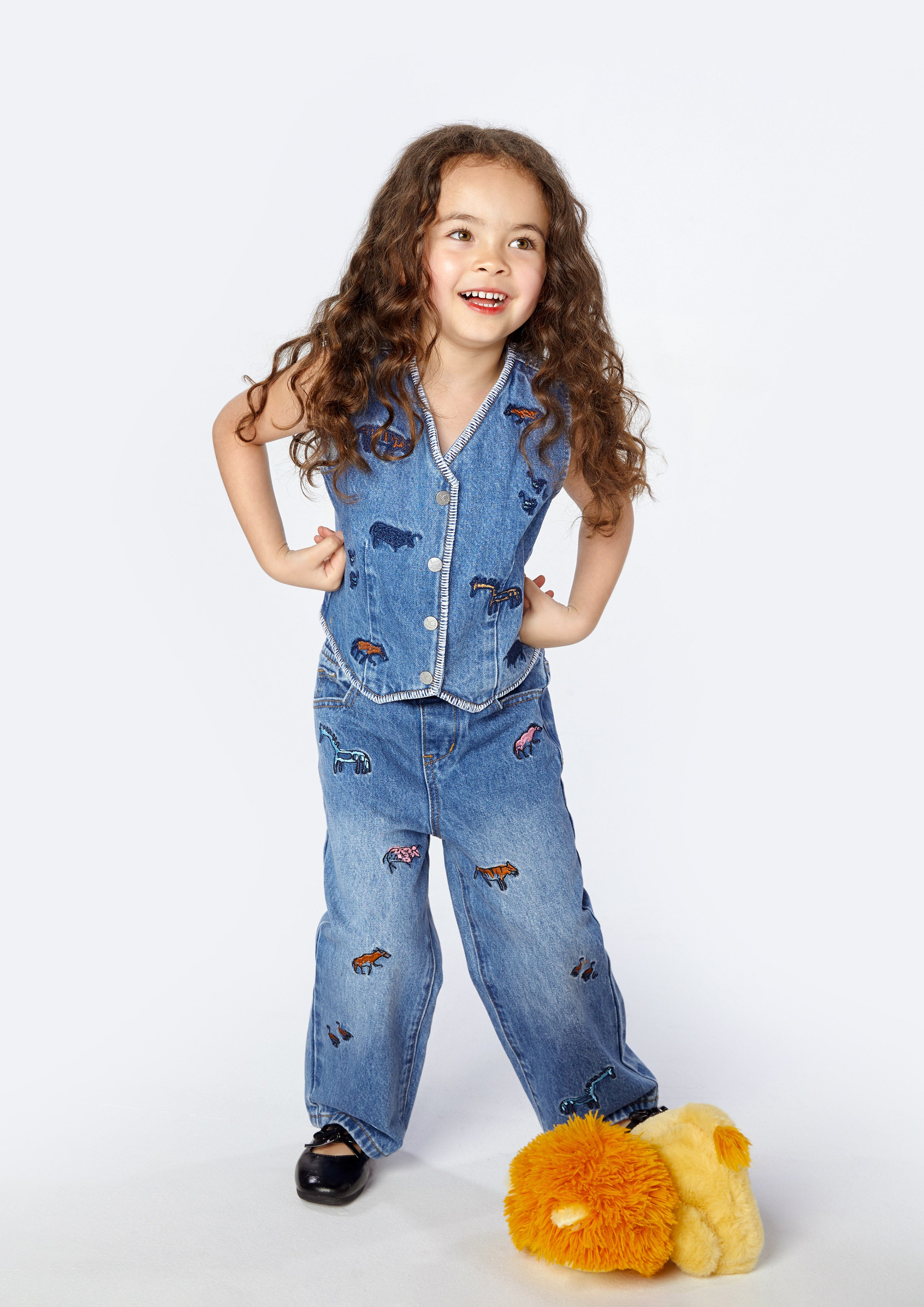 Animal Patch Embroidery Denim Pants Africa's Finest