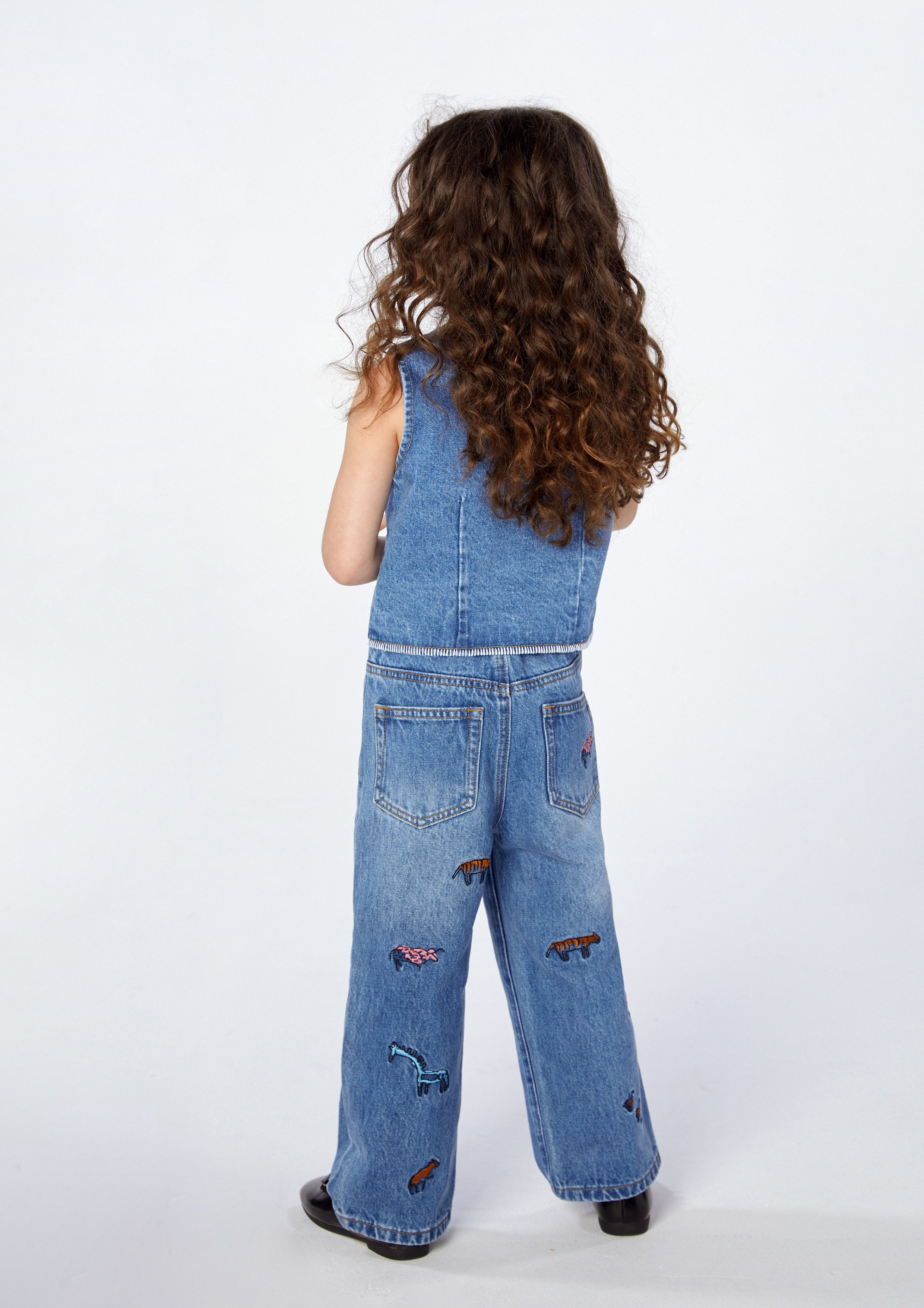 Animal Patch Embroidery Denim Pants Africa's Finest