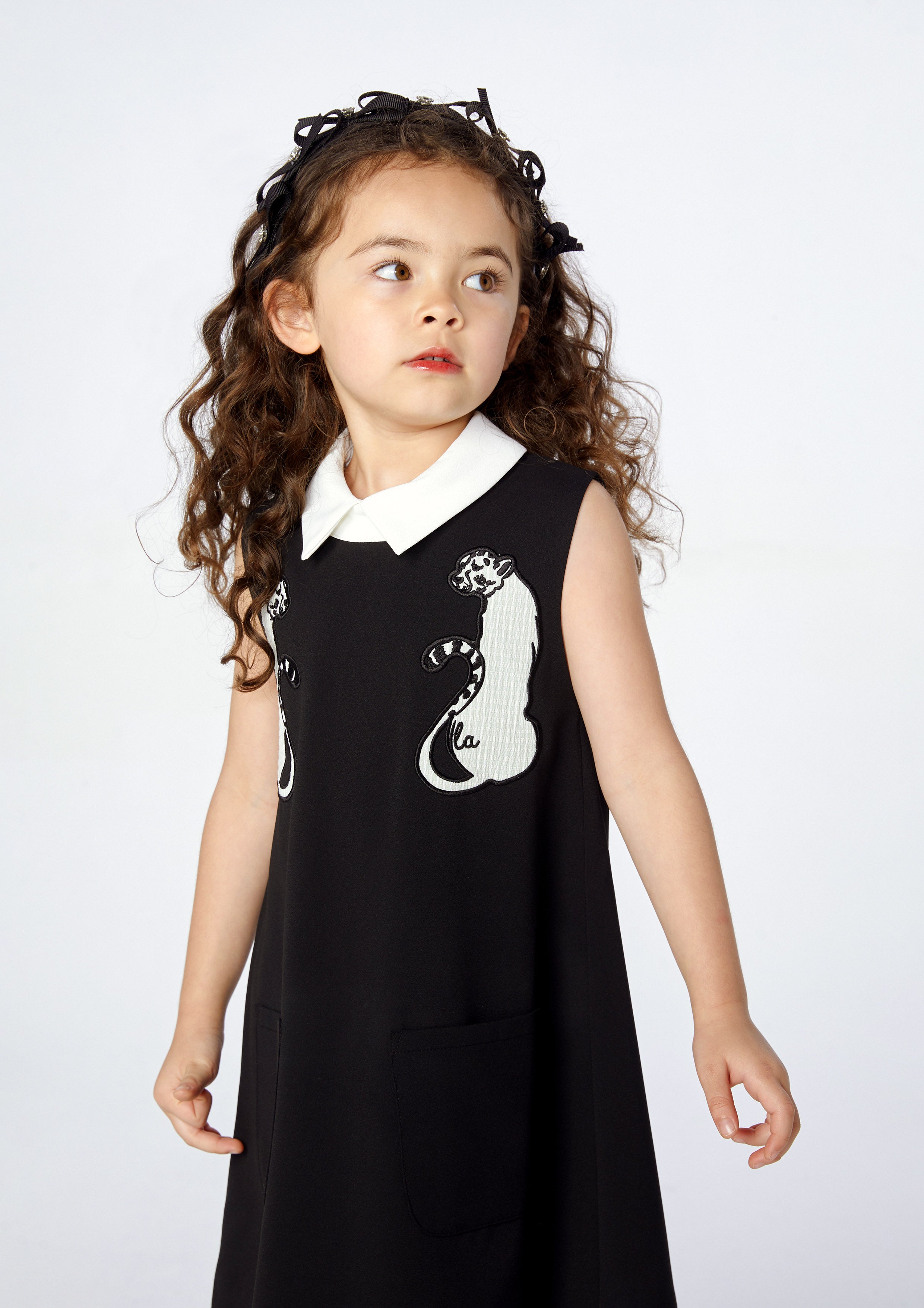 Leopard Patch Mini Dress For Girls Wild Encounters